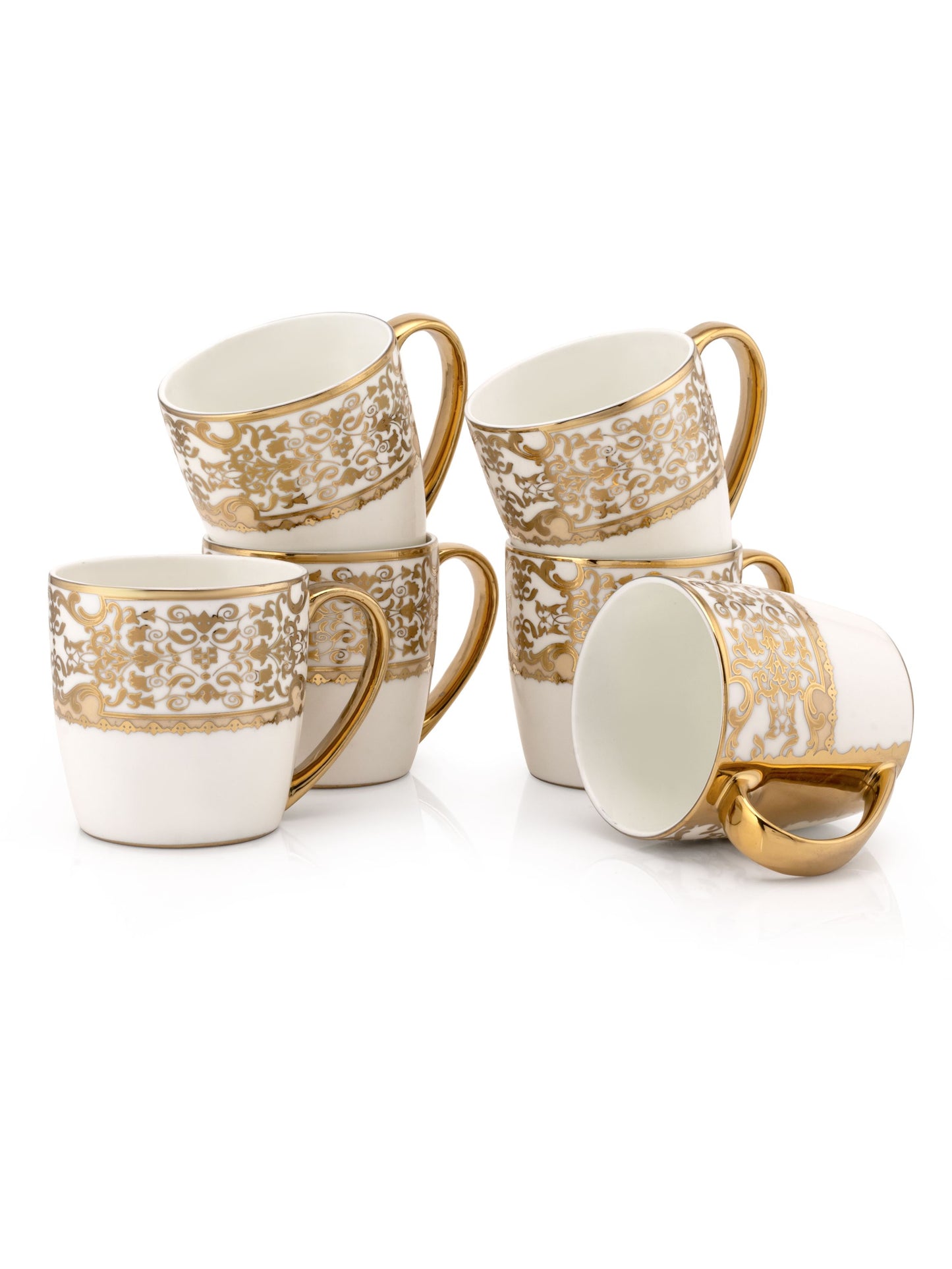 Alton Ebony Coffee & Tea Mugs, 200ml, Set of 6 (E649)
