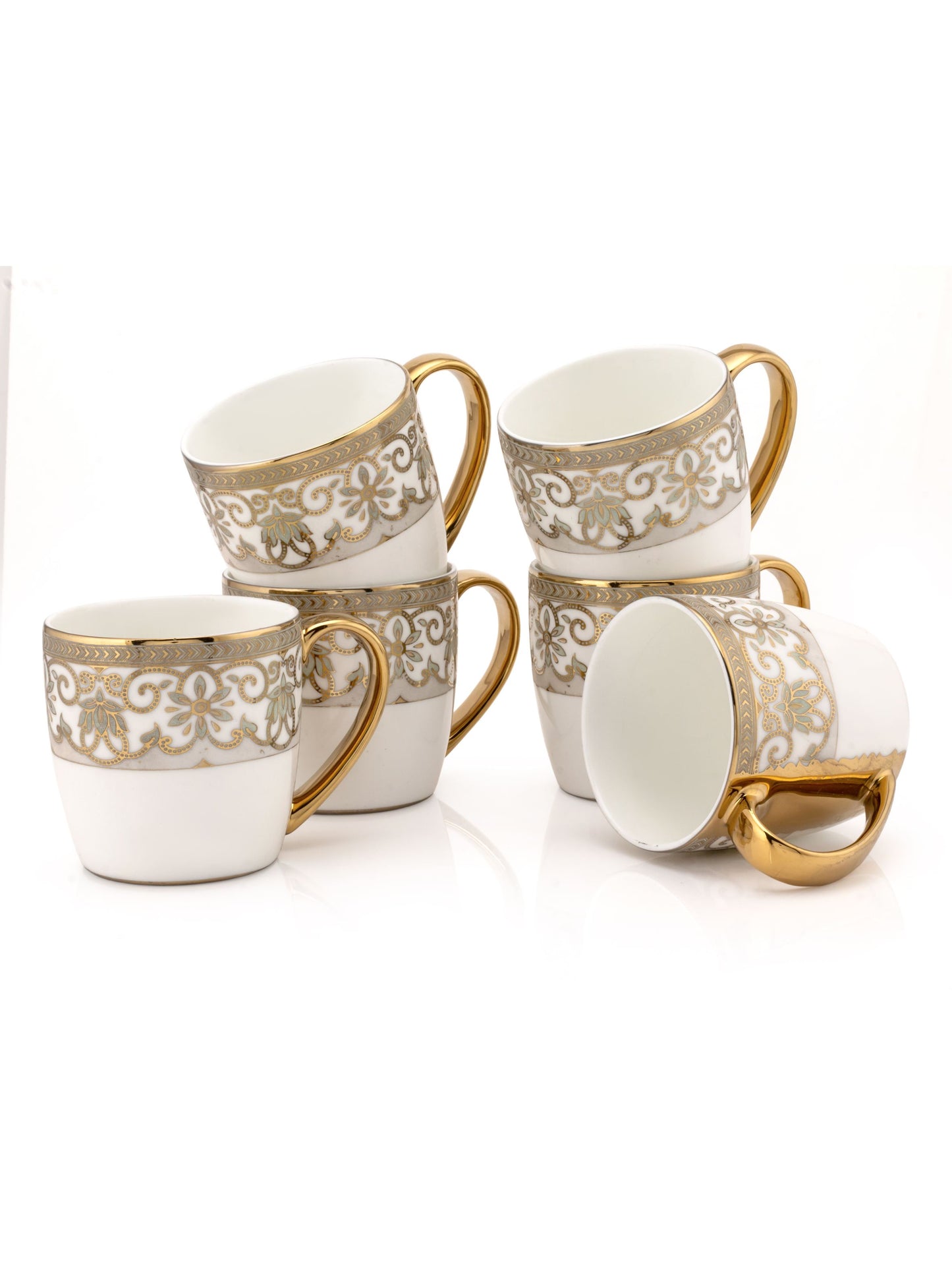 Alton Ebony Coffee & Tea Mugs, 200ml, Set of 6 (E650)