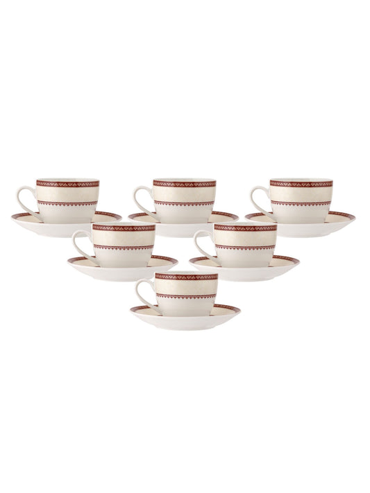 Cream Super Cup & Saucer, 170 ml, Set of 12 (6 Cups + 6 Saucers) (S312)