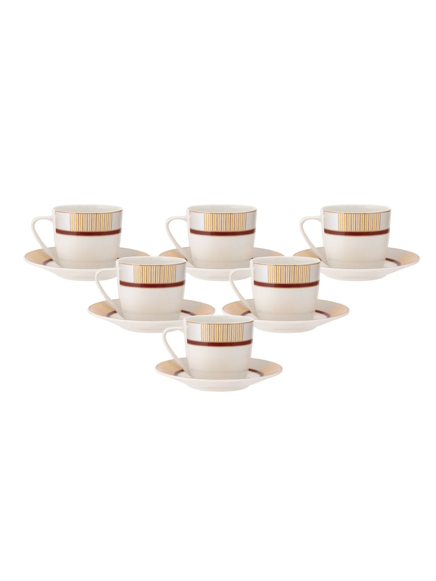 Cheers Super Cup & Saucer, 170 ml, Set of 12 (6 Cups + 6 Saucers) (S383)