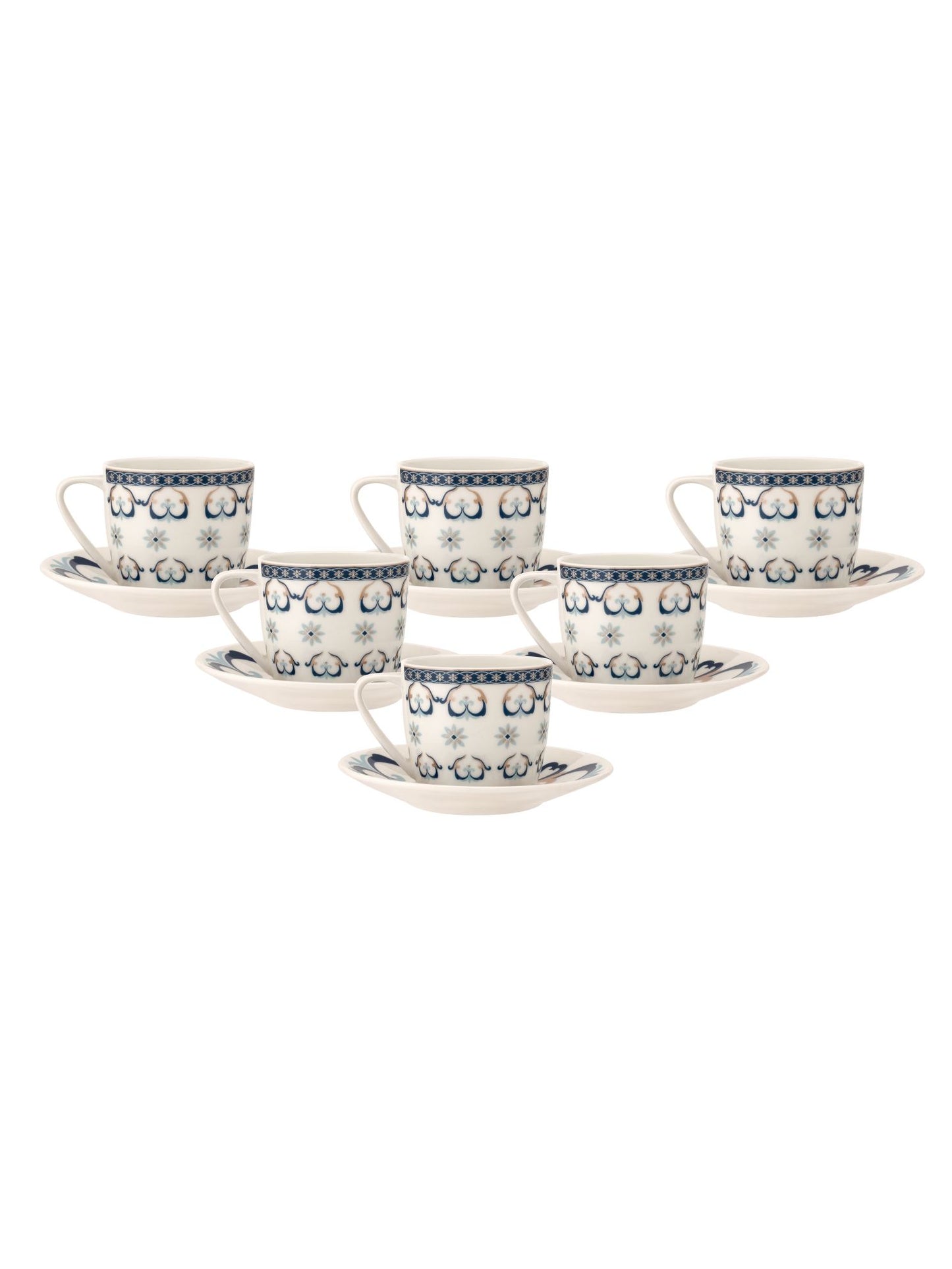 Cheers Super Cup & Saucer, 210 ml, Set of 12 (6 Cups + 6 Saucers) (S388)