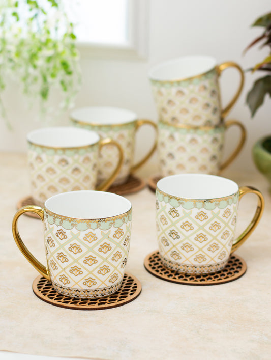 Alton Ebony Coffee & Tea Mugs, 150ml, Set of 6 (E651)