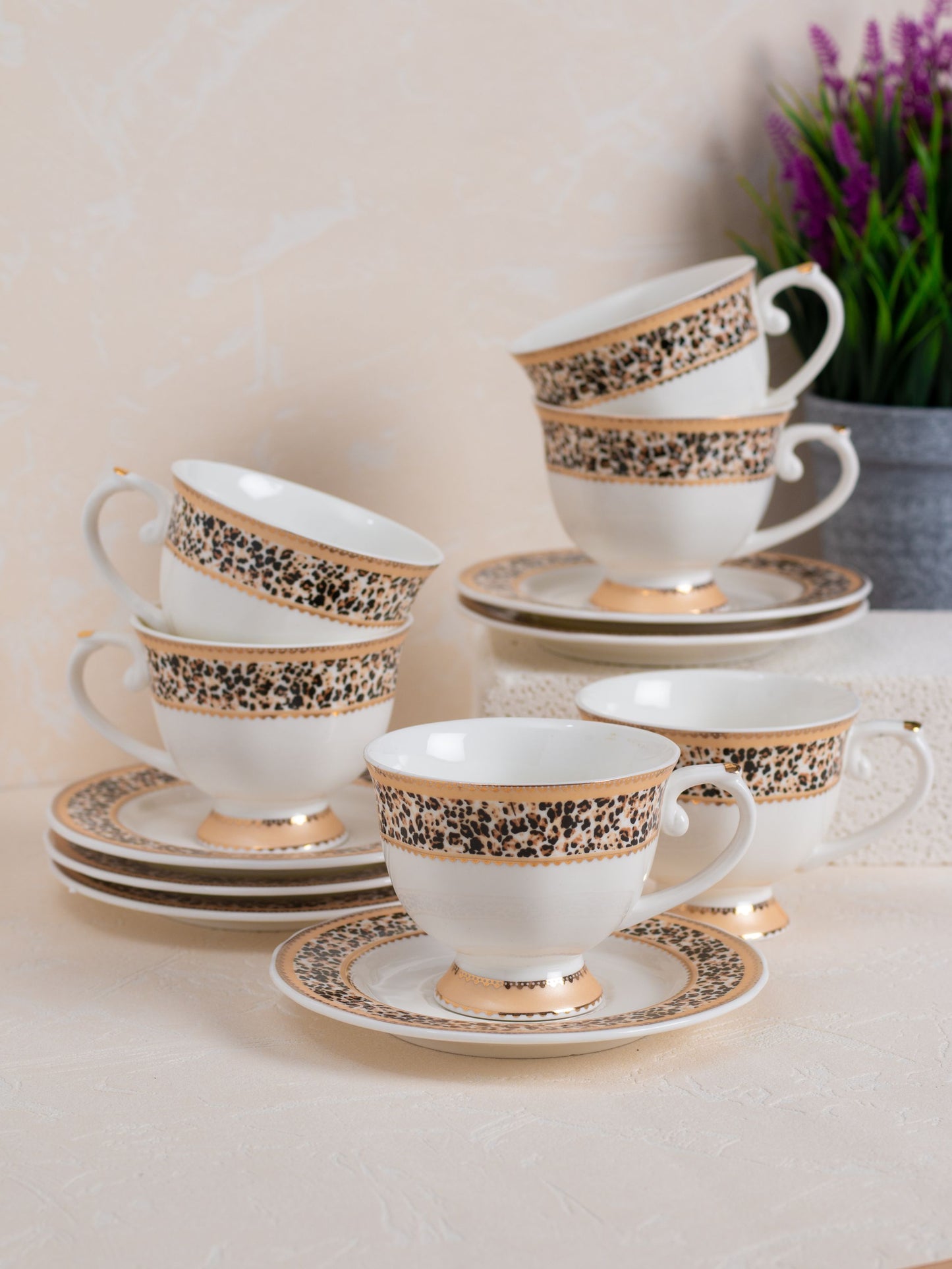 JCPL Jade Aroma Cup & Saucer, 170ml, Set of 12 (6 Cups + 6 Saucers) (AS2)