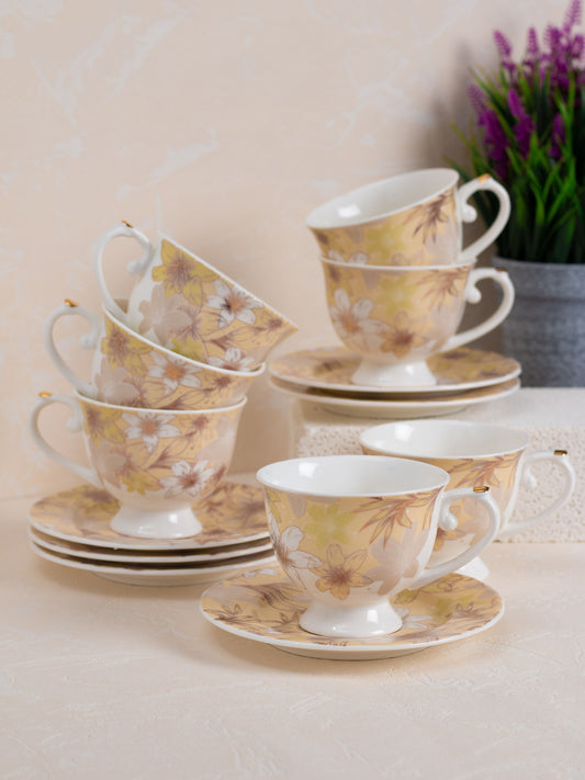 JCPL Jade Aroma Cup & Saucer, 170ml, Set of 12 (6 Cups + 6 Saucers) (AS4)