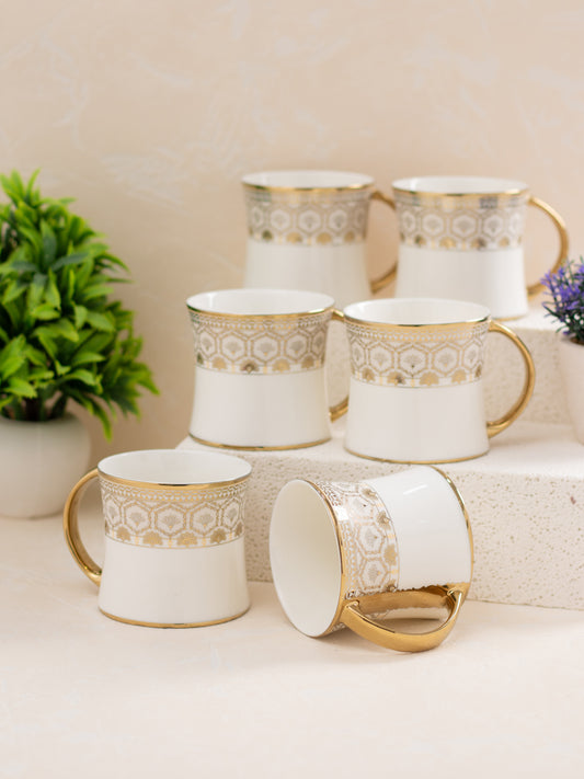 JCPL Diamond Ebony Coffee & Tea Mug Set of 6 (E611)