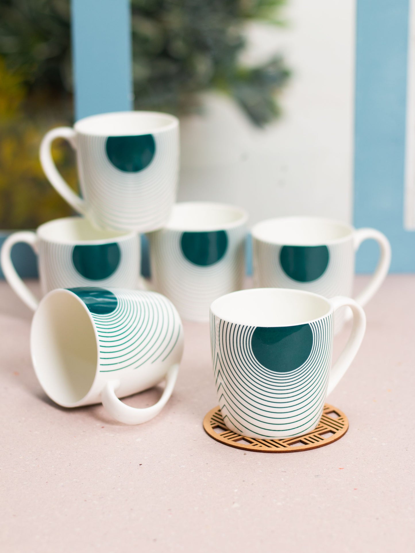 JCPL Alton Hilton Green Coffee & Tea Mug Set of 6 (331)