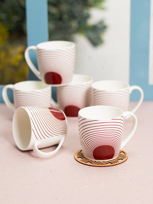 JCPL Alton Hilton Red Coffee & Tea Mug Set of 6 (334)