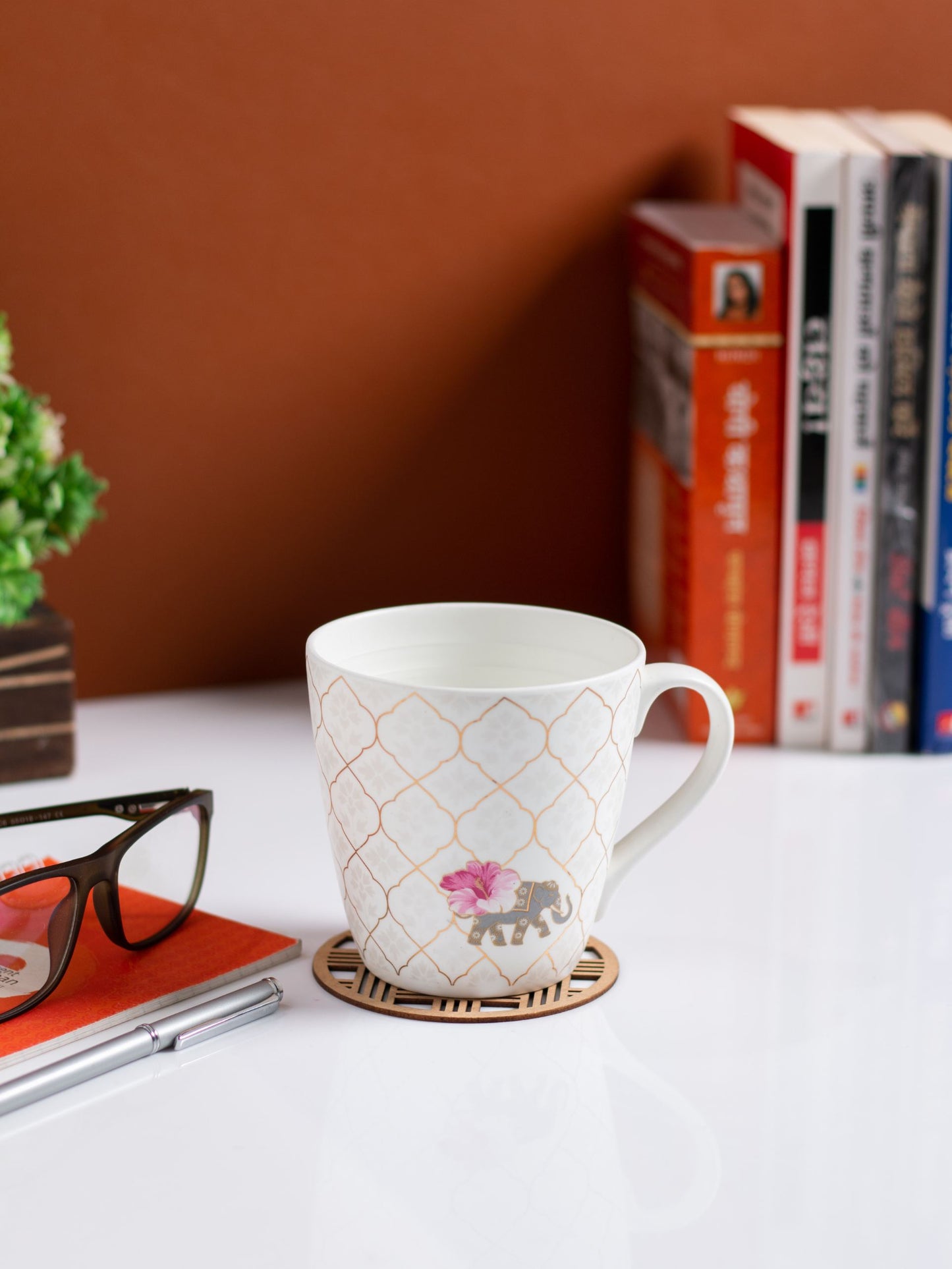 JCPL Noor Porcelain Coffee/ Milk Mug, 1 Piece, 400ml (NO7)