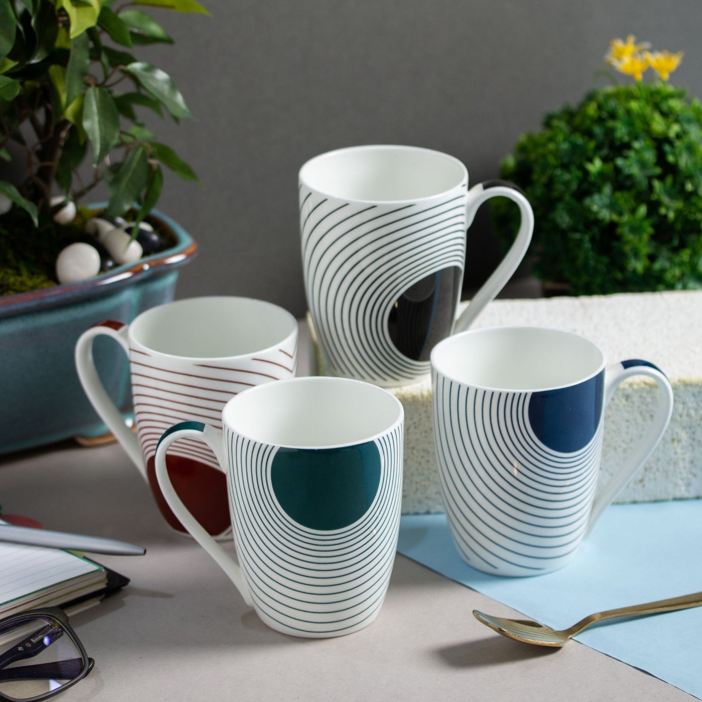 JCPL Oxford Multicolor Coffee/ Milk Mug, 1 Piece, 310ml