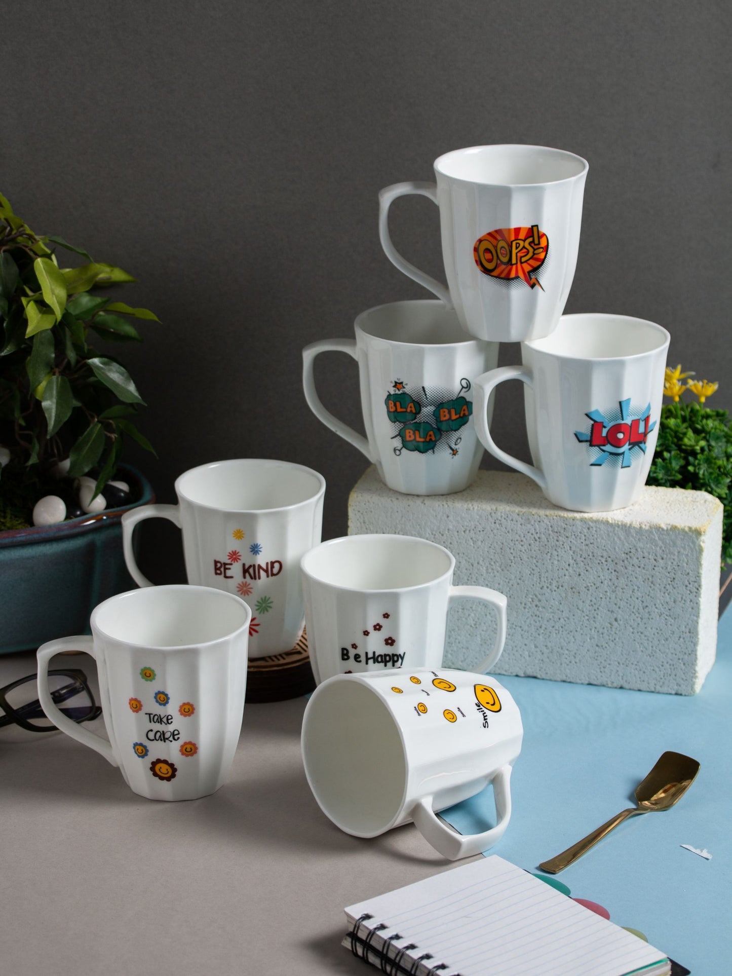 JCPL Bingo Porcelain Coffee/ Milk Mug, 1 Piece, 390ml