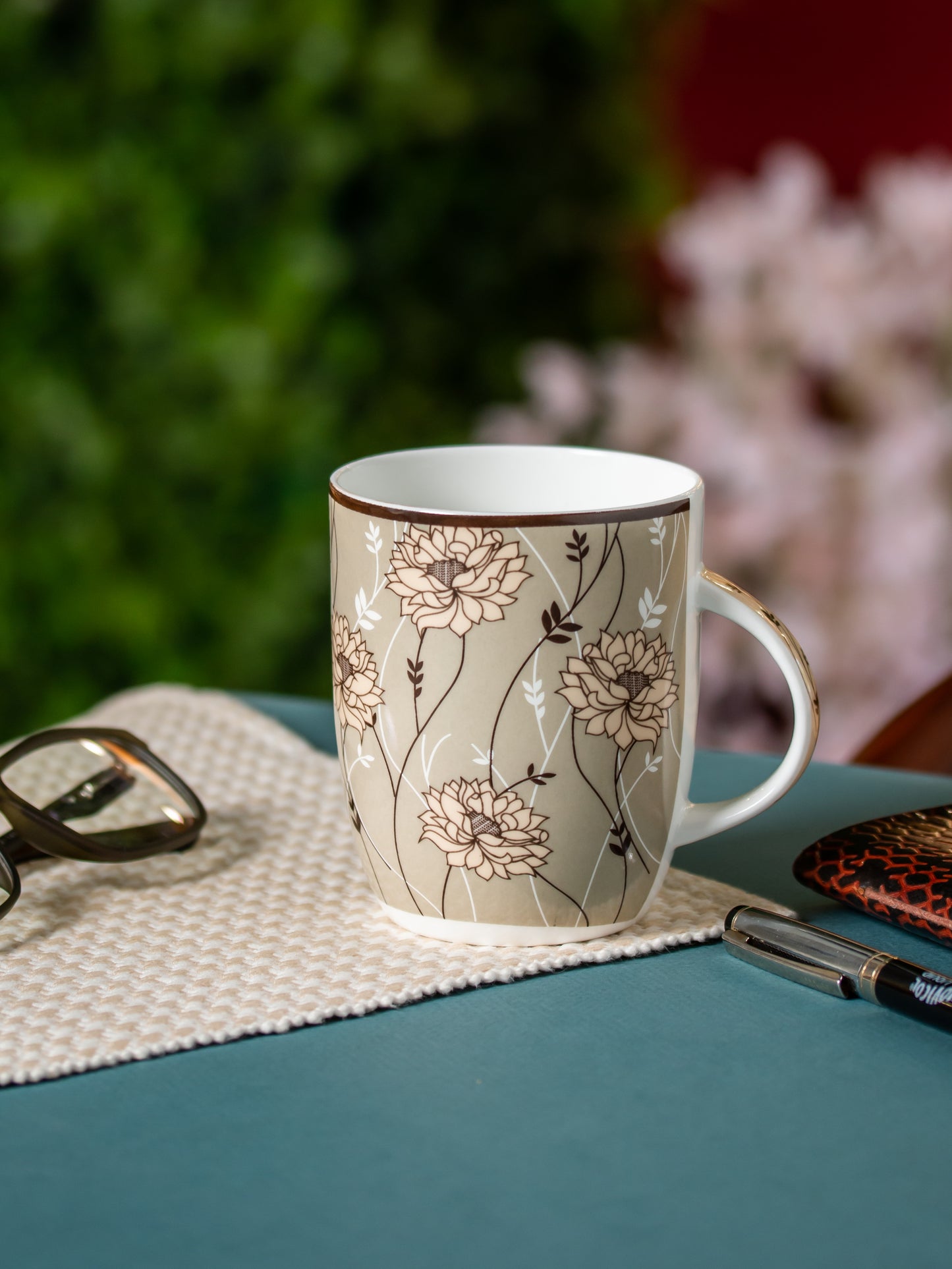 Orchid Coffee & Milk Mug, 1 Piece, 340 ml (353)