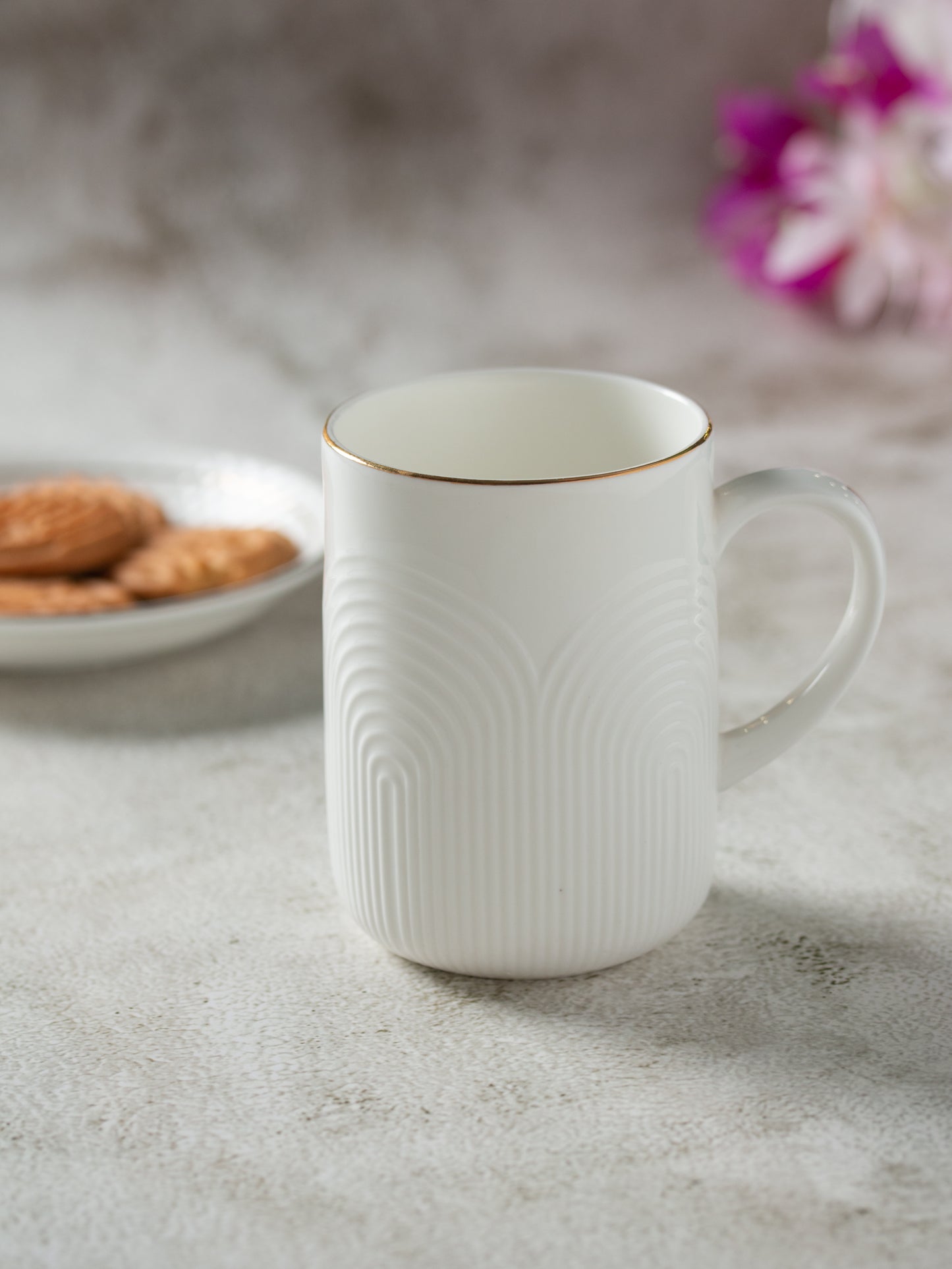 Palm Impression Coffee & Milk Mug, 2 Piece, 315 ml (1101)