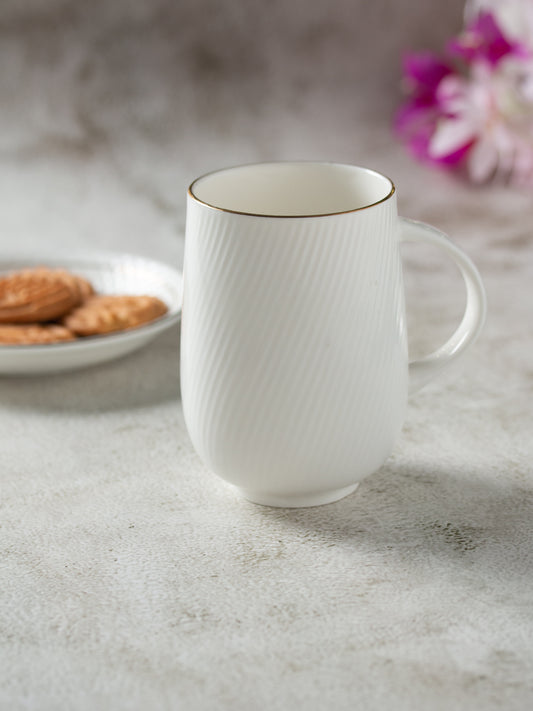 Twig Impression Coffee & Milk Mug, 2 Piece, 370 ml (1101)