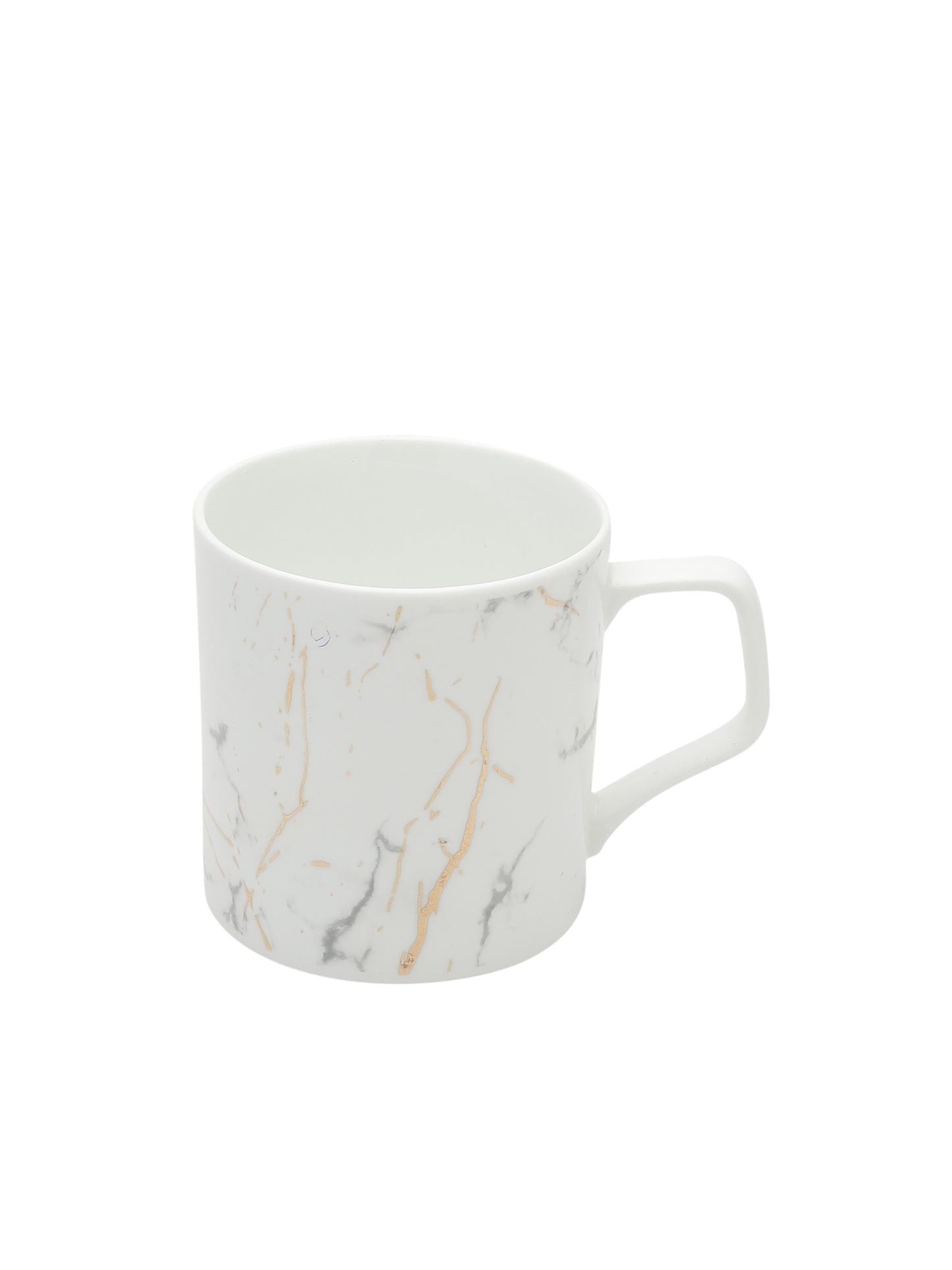 Director Marble Monochrome White Gold Coffee & Tea Mugs, 200ml, Set of 6