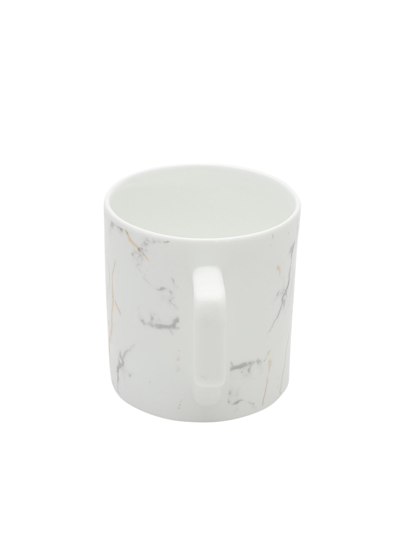 Director Marble Monochrome White Gold Coffee & Tea Mugs, 220ml, Set of 6