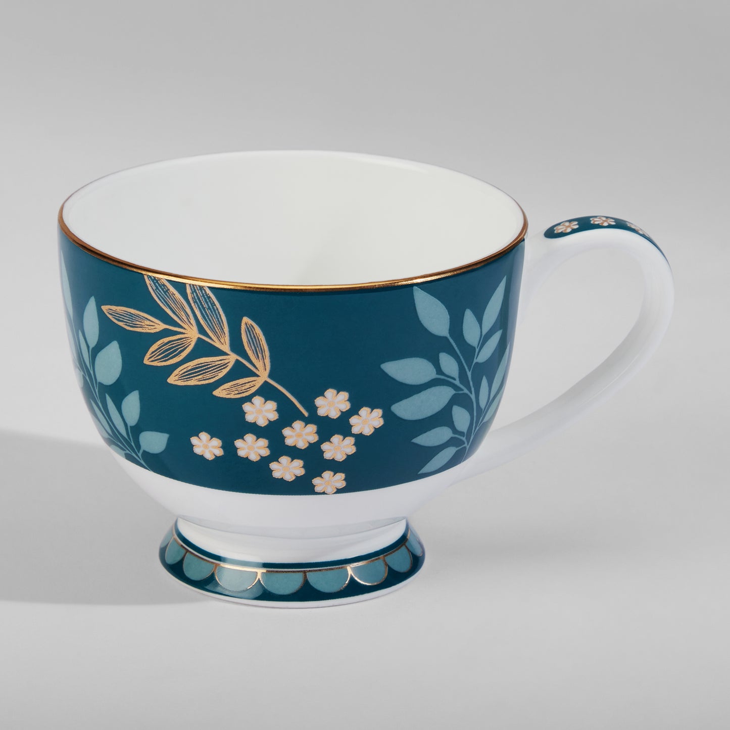 India Circus Oceanic Opulence Olive Cup Saucer Set of 12 Pcs