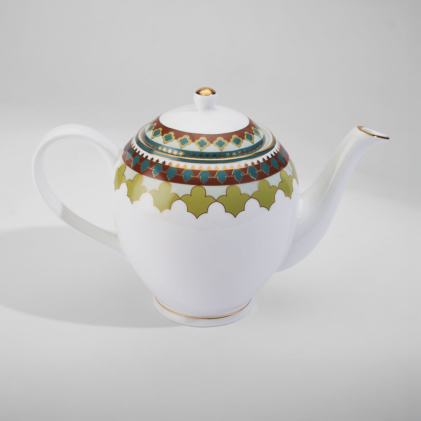 India Circus Grandeur Greens Olive Tea Set