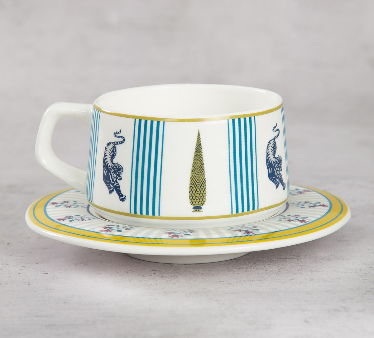 India Circus Myastical Gardens Cup & Saucer Set of 12 (6 Cups + 6 Saucer)