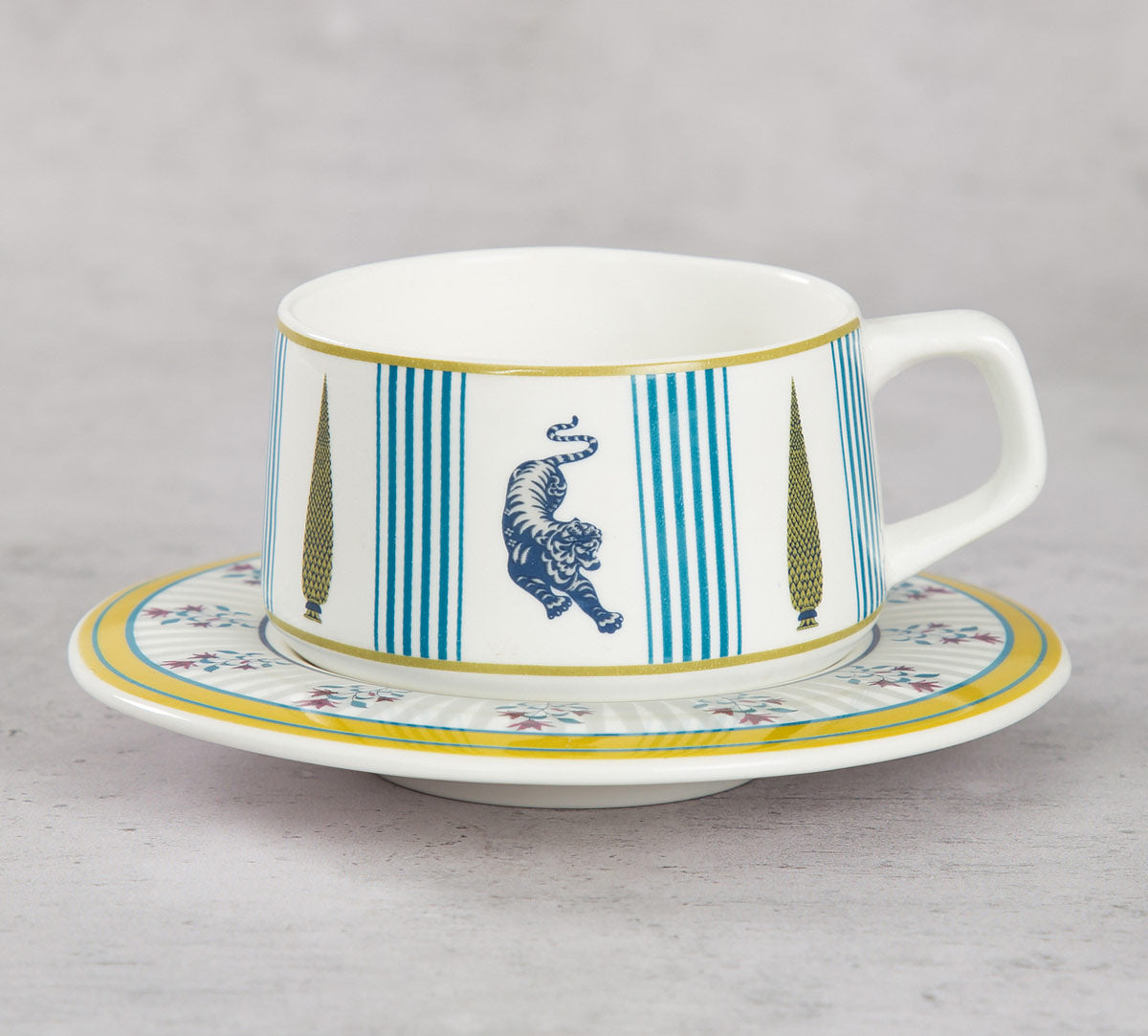 India Circus Myastical Gardens Cup & Saucer Set of 12 (6 Cups + 6 Saucer)