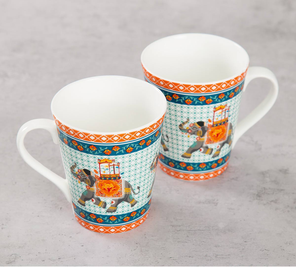 India Circus Swirling Safari Zing Milk Mugs 340ml Set of 2