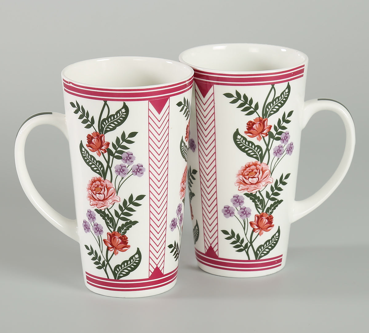 India Circus Verdure Mystery Conical Tall Milk/ Coffee Mugs 600ml Set of 2