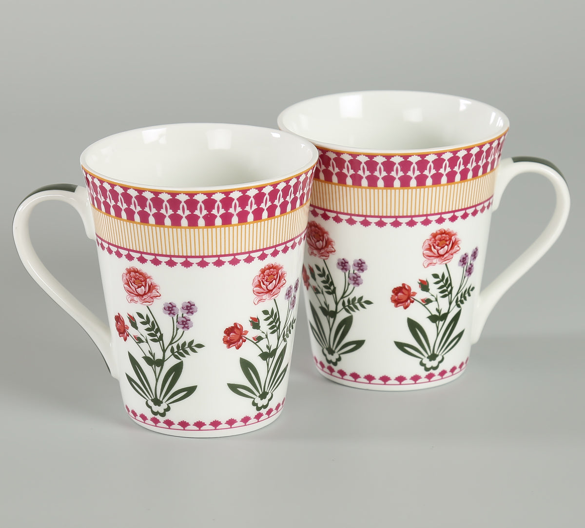 India Circus Floral Fountain Zing Milk Mugs 340ml Set of 2