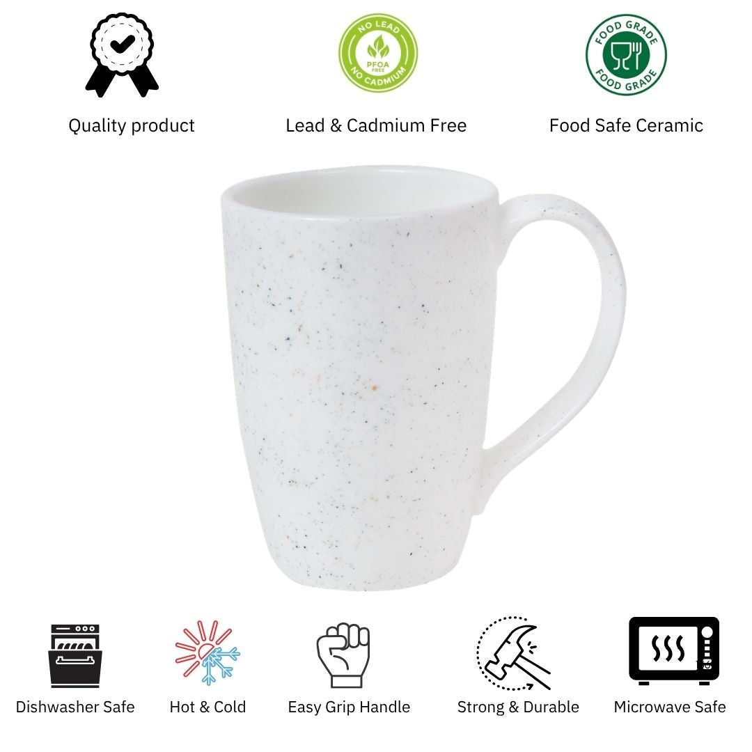 JCPL Porcelain Coffee Mug (Set of 4) Textures Coral Glossy Finish Mugs for Home, Office & Gifting, 270 ml