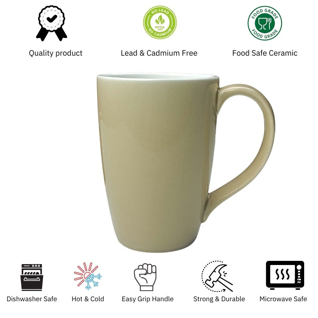 JCPL Porcelain Milk & Coffee Mug (Set of 6) Textures Aroma Glossy Finish Mugs for Home, Office & Gifting, 270 ml