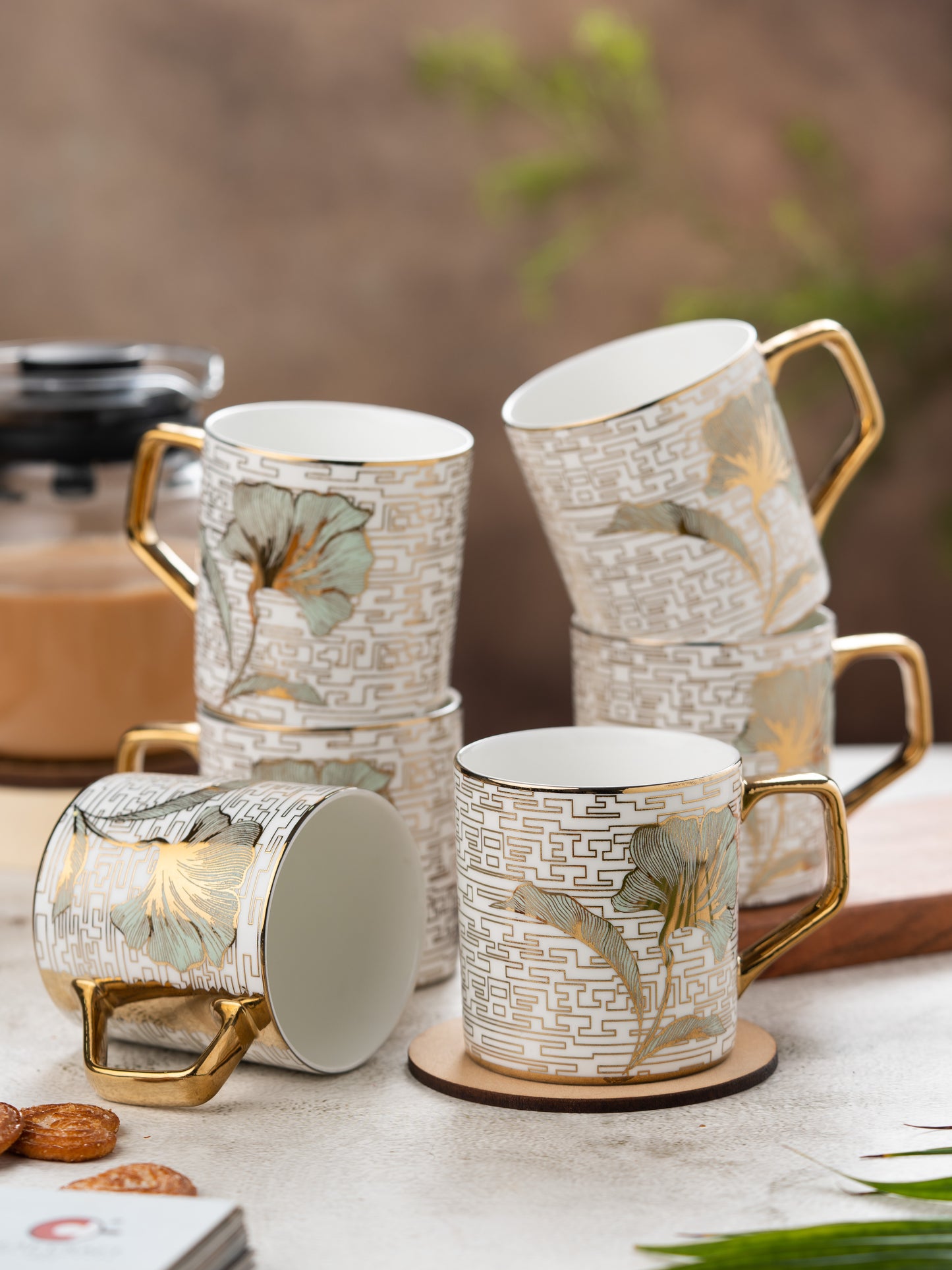 Director Ebony Coffee & Tea Mugs, Luxury mugs 200ml, Set of 6 (E613), 200 ml