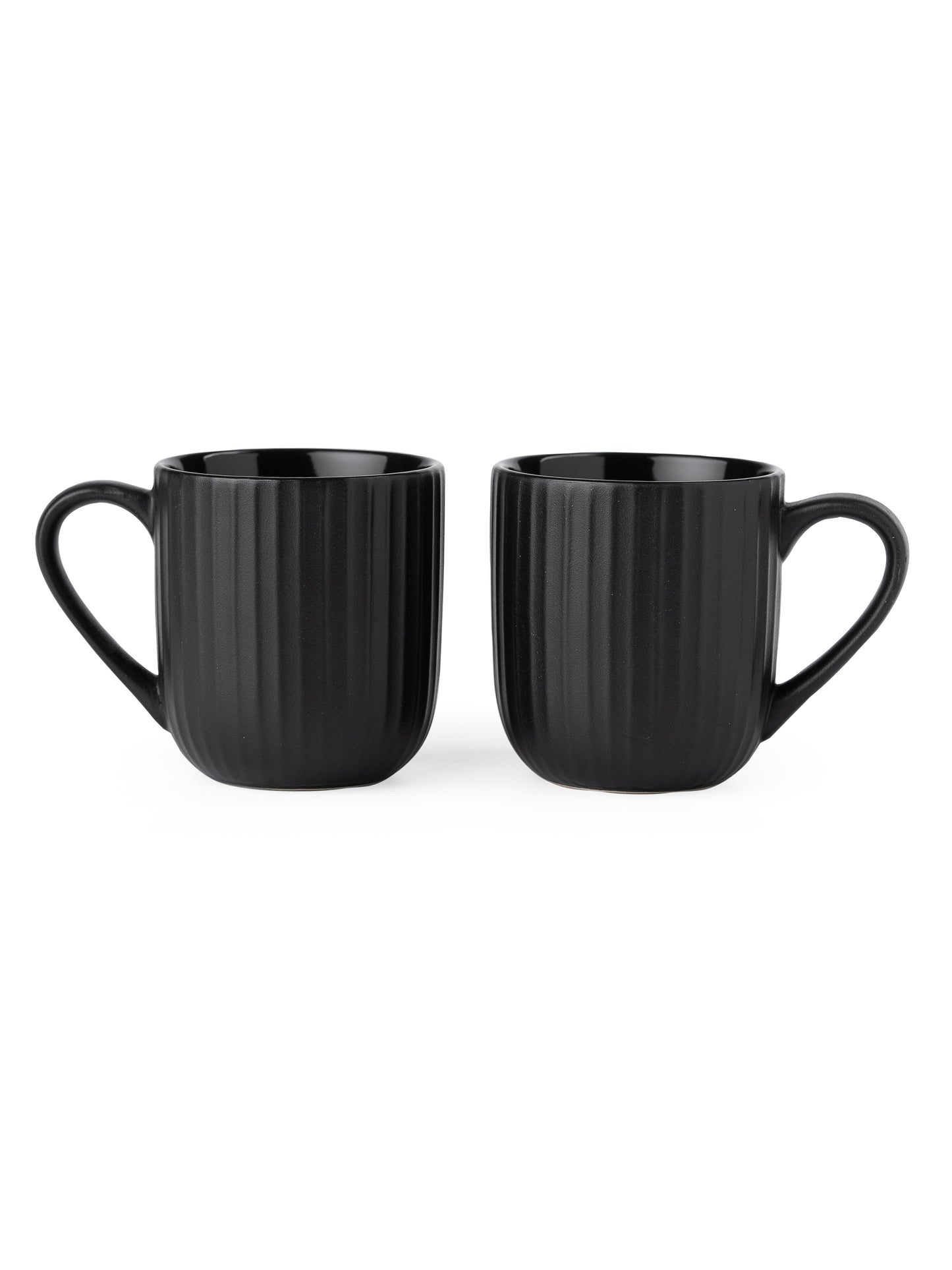 Linea Pebble Black Coffee & Tea Mugs Set of 6, 250 ml