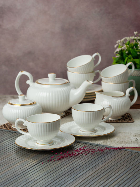 Clay Craft Julie Impression Timeless 1401 White Tea Set of 15