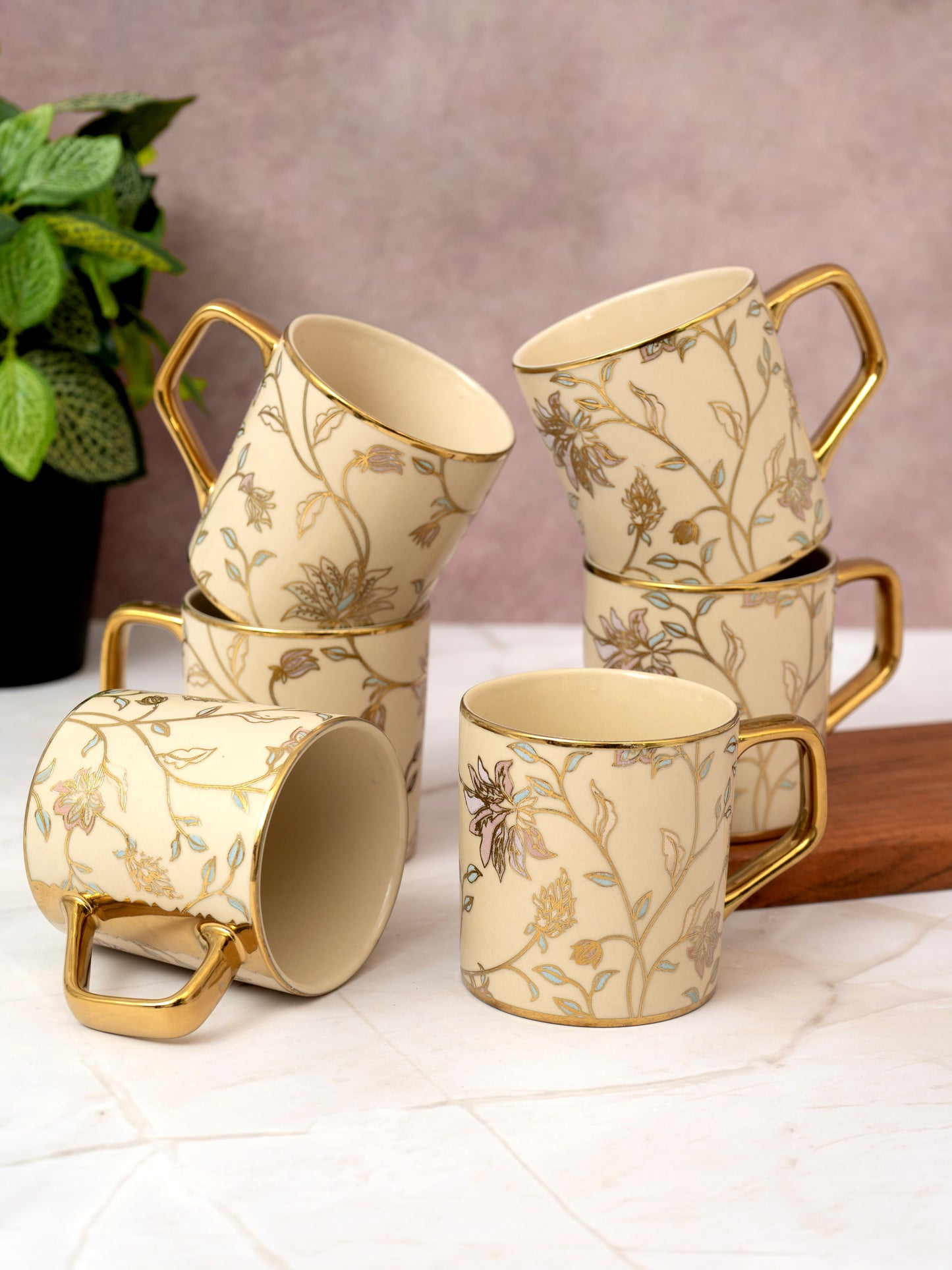 Director Ebony Ceramic Coffee & Tea Mugs, 200ml, Set of 6 (PBE603)