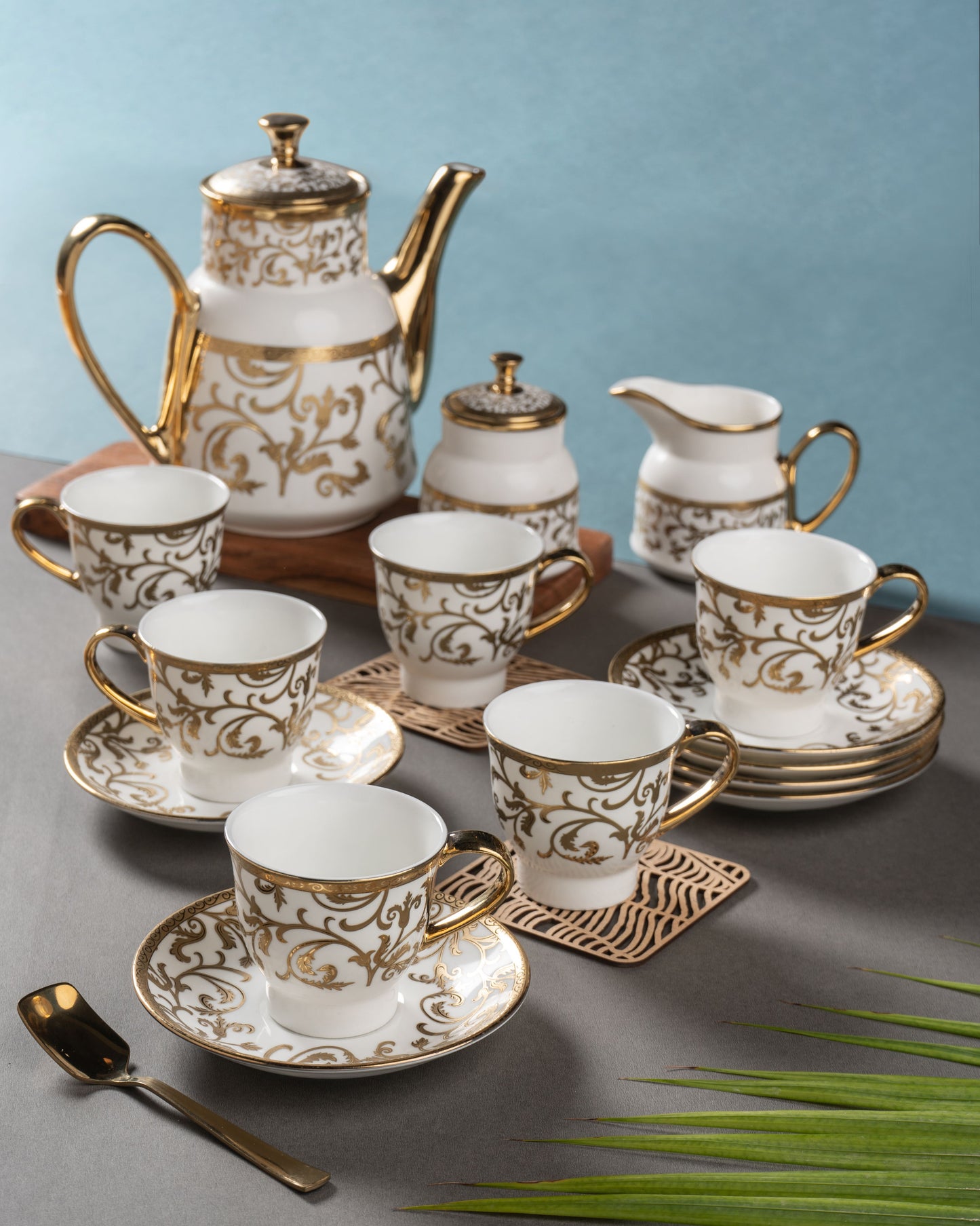 Classic Ebony Tea Set of 15 (E698)