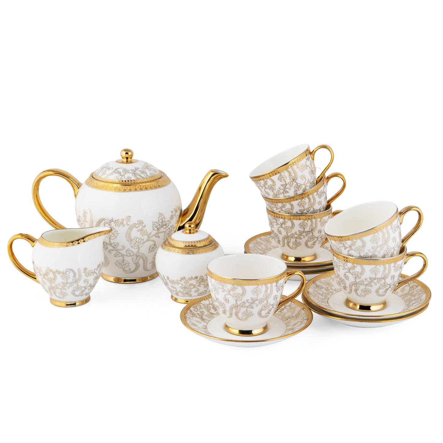 King Ebony Tea Set of 15 (E603)