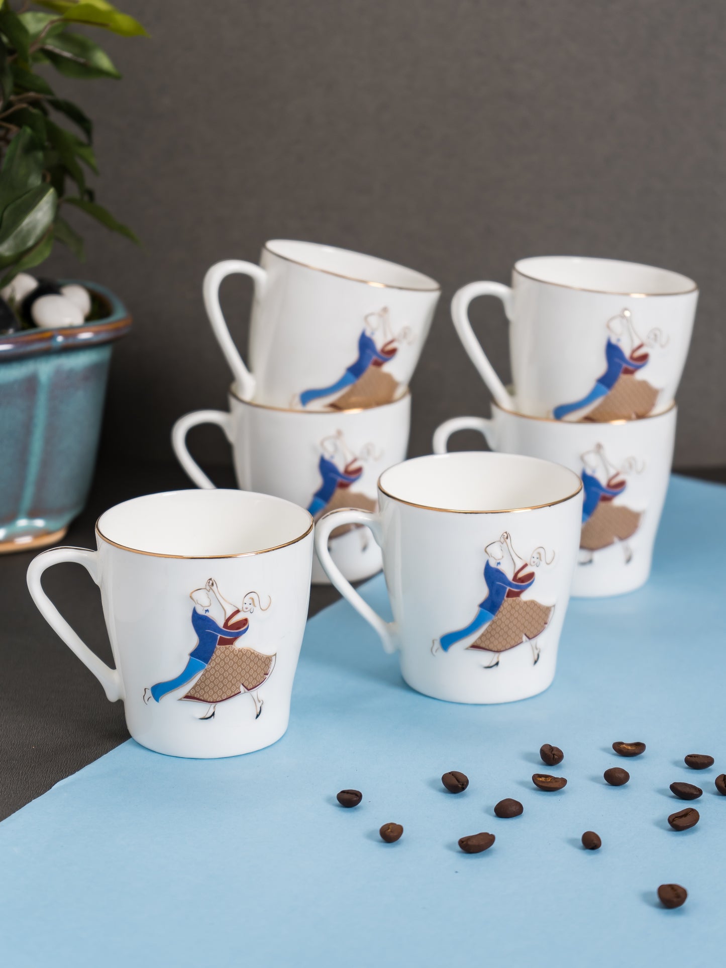 Swirl Coffee & Tea Mugs, 175ml, Set of 6 (387)