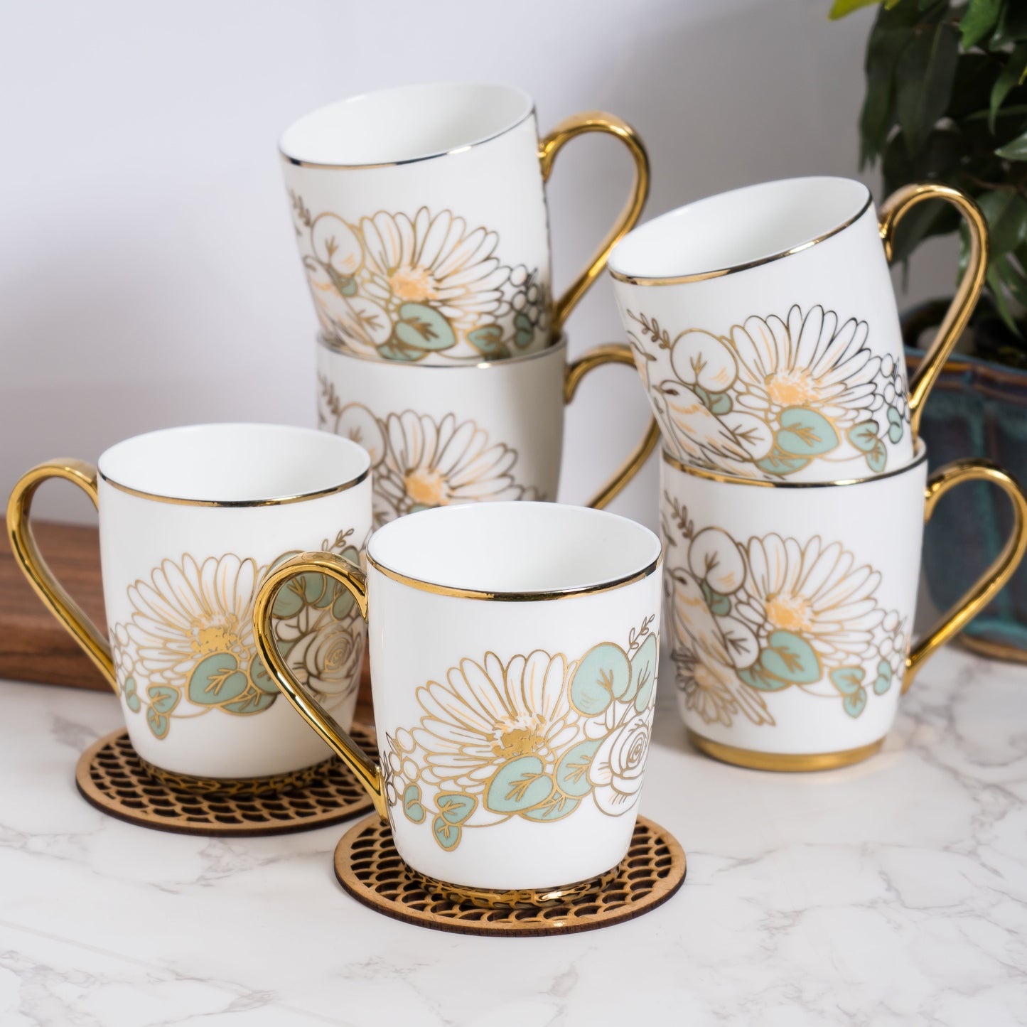 JCPL Oslo Ebony Coffee & Tea Mug Set of 6 (E602)