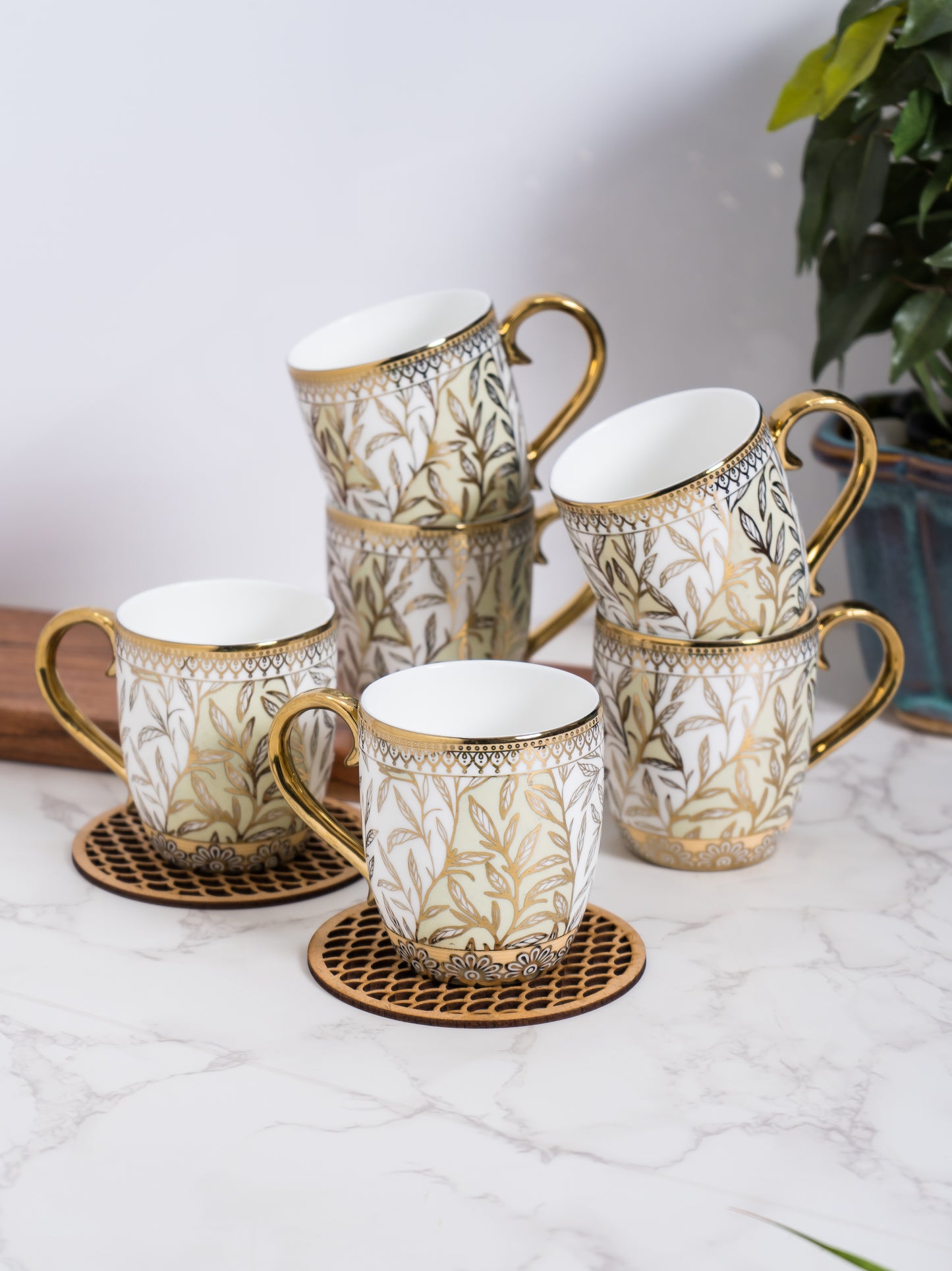 JCPL Jelly Ebony Coffee & Tea Mug Set of 6 (E601)