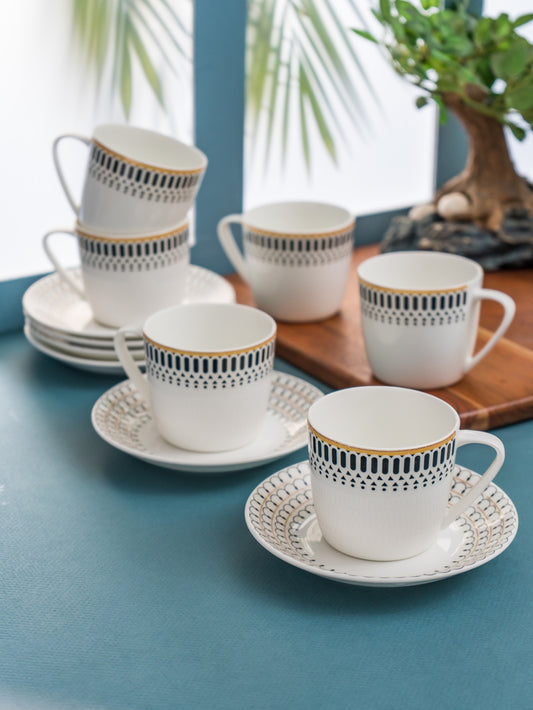 Cheers Super Cup & Saucer, 170 ml, Set of 12 (6 Cups + 6 Saucers) (S381)