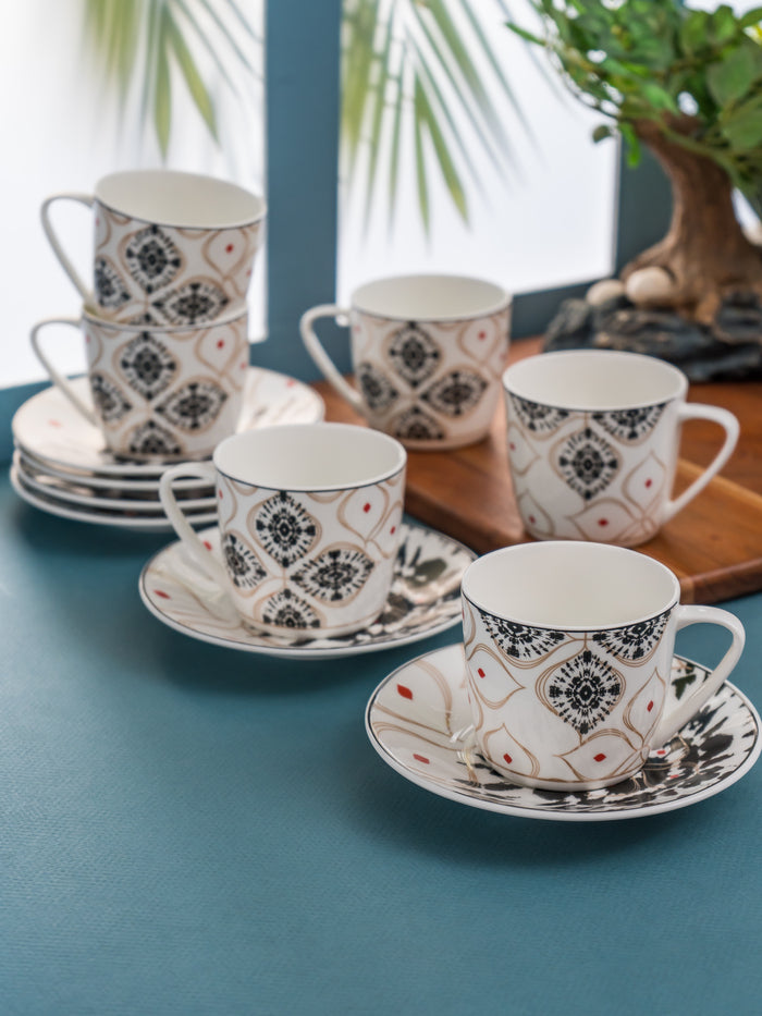 Cheers Super Cup & Saucer, 170 ml, Set of 12 (6 Cups + 6 Saucers) (S385)
