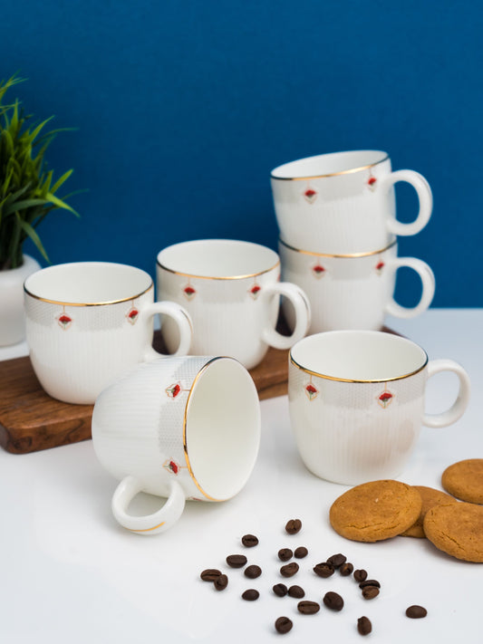 Barrel Impression Coffee & Tea Mugs, 210ml, Set of 6 (1407)