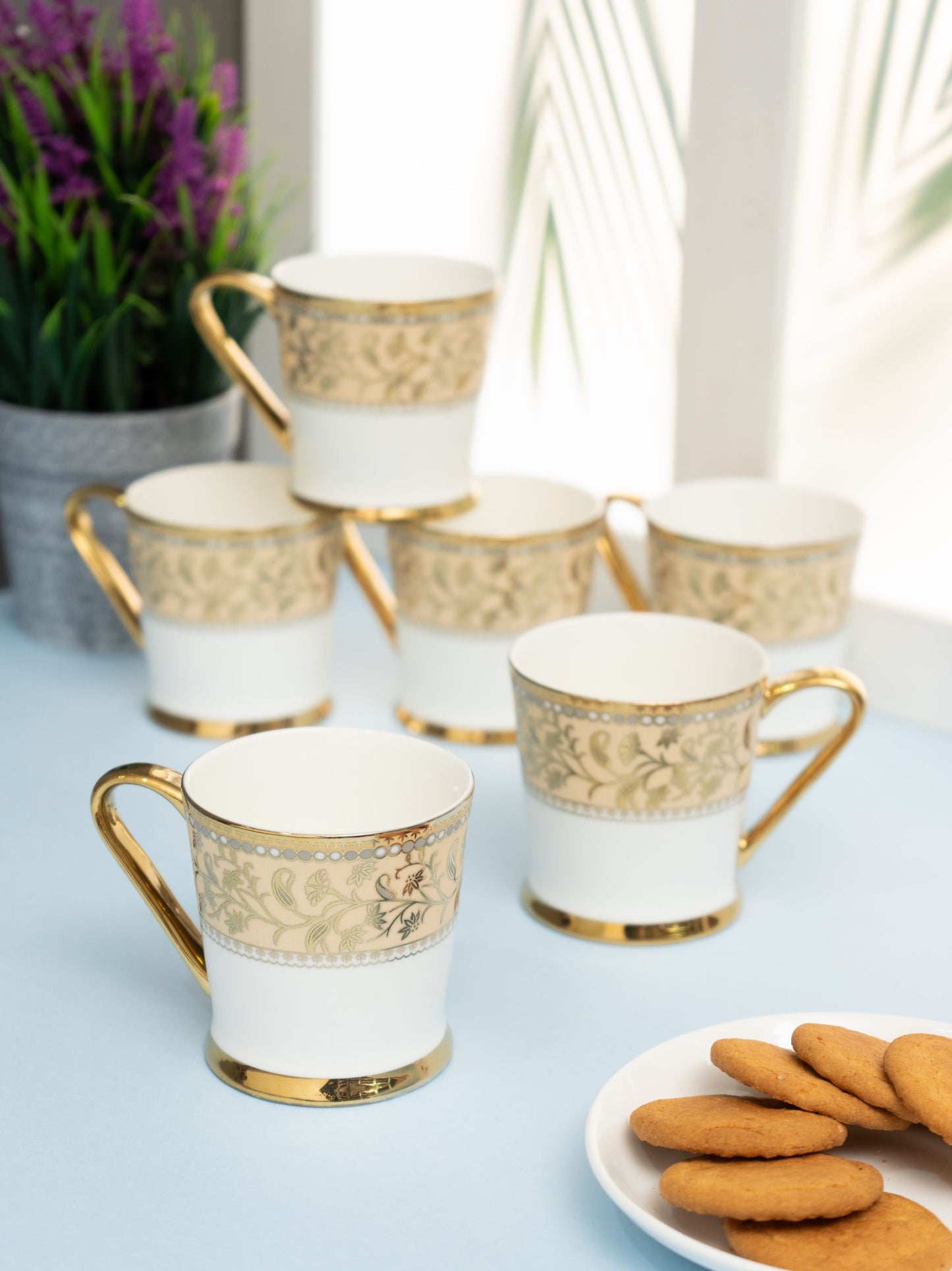 Peter Ebony Coffee & Tea Mugs, 170ml, Set of 6 (E612)