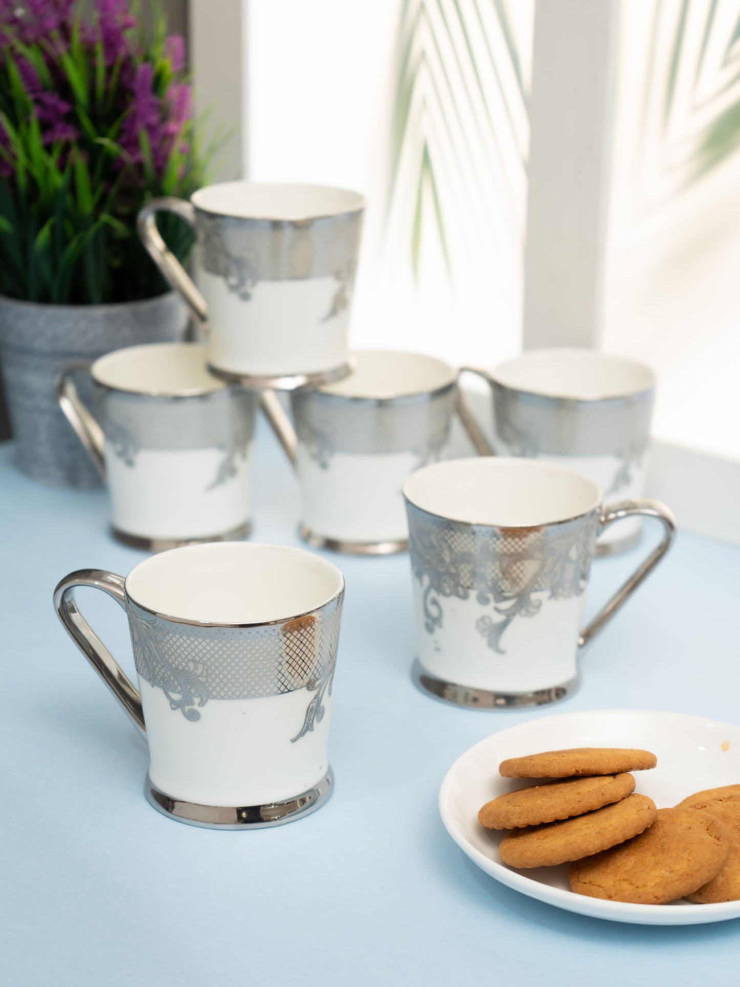 Peter Ebony Coffee & Tea Mugs, 170ml, Set of 6 (E613)