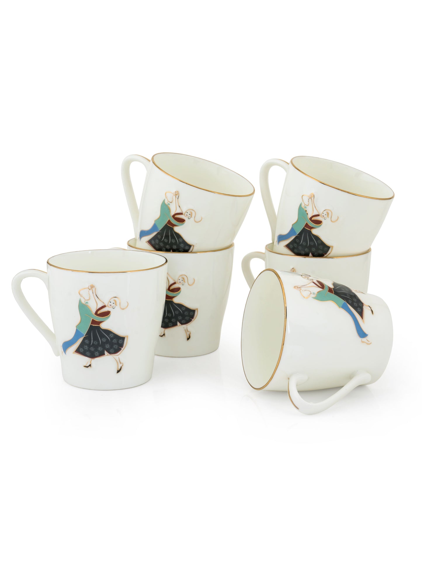 Swirl Coffee & Tea Mugs, 175ml, Set of 6 (386)