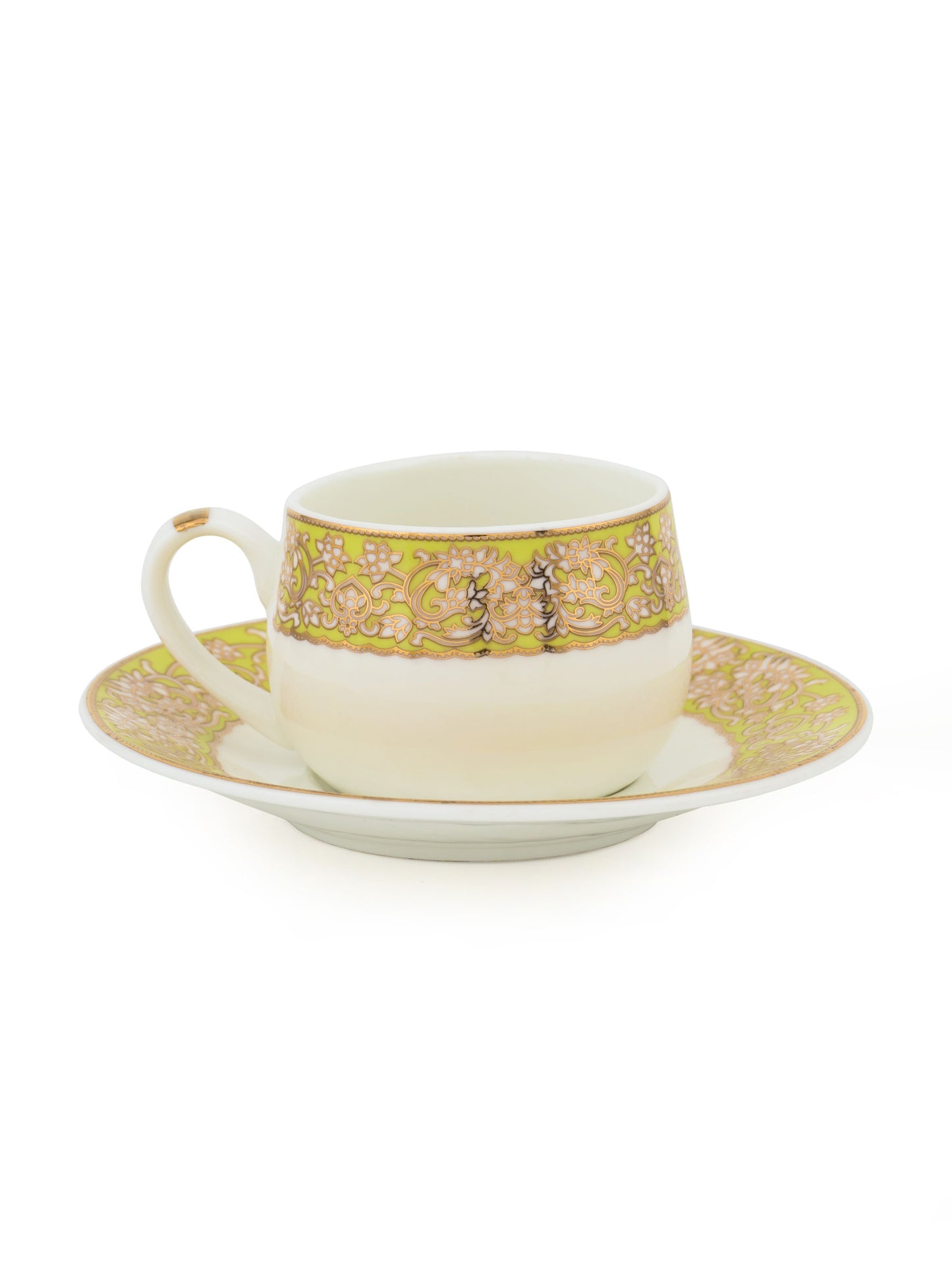JCPL Coral Aroma Cup & Saucer, 145ml, Set of 12 (6 Cups + 6 Saucers) (AS1)