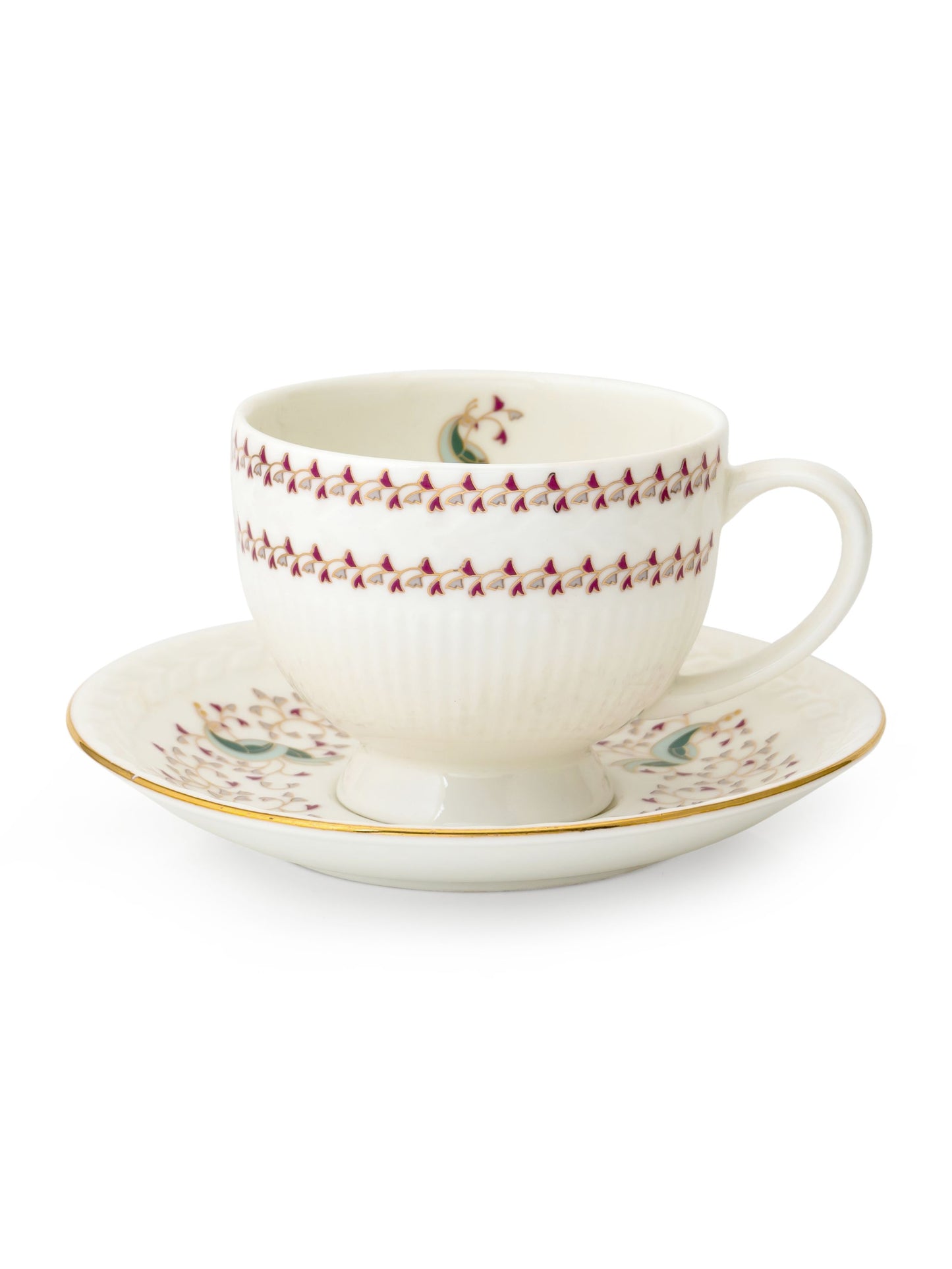Snow Impression Cup & Saucer, 170 ml, Set of 12 (6 Cups + 6 Saucers) (1403)