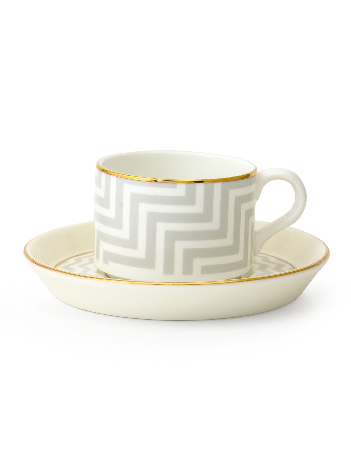 Rio Impression Cup & Saucer, 135 ml, Set of 12 (6 Cups + 6 Saucers) (1203)