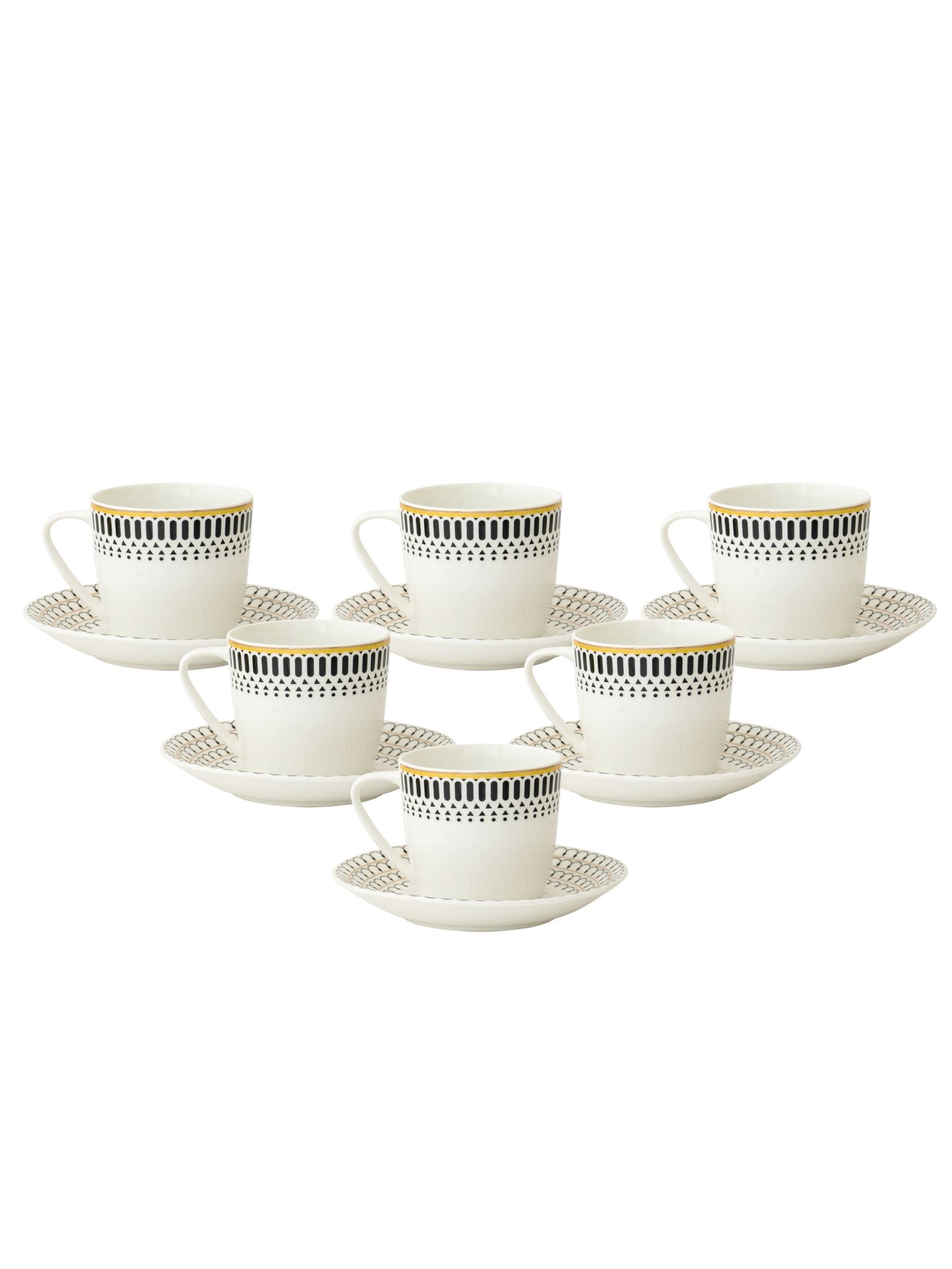 Cheers Super Cup & Saucer, 170 ml, Set of 12 (6 Cups + 6 Saucers) (S381)