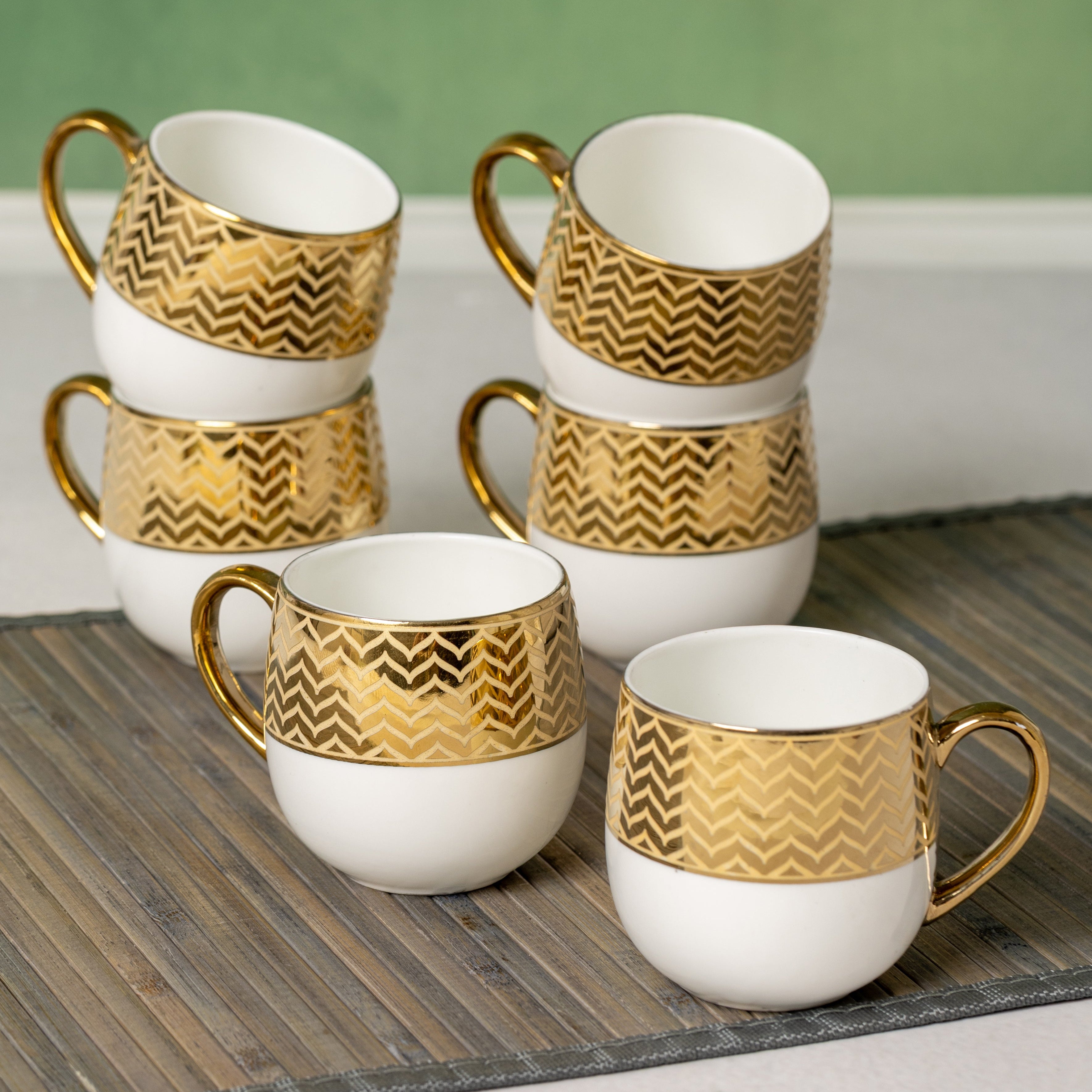 Clay Craft Charli Ebony Coffee & Tea Mugs Set of 6, 190ml (E656
