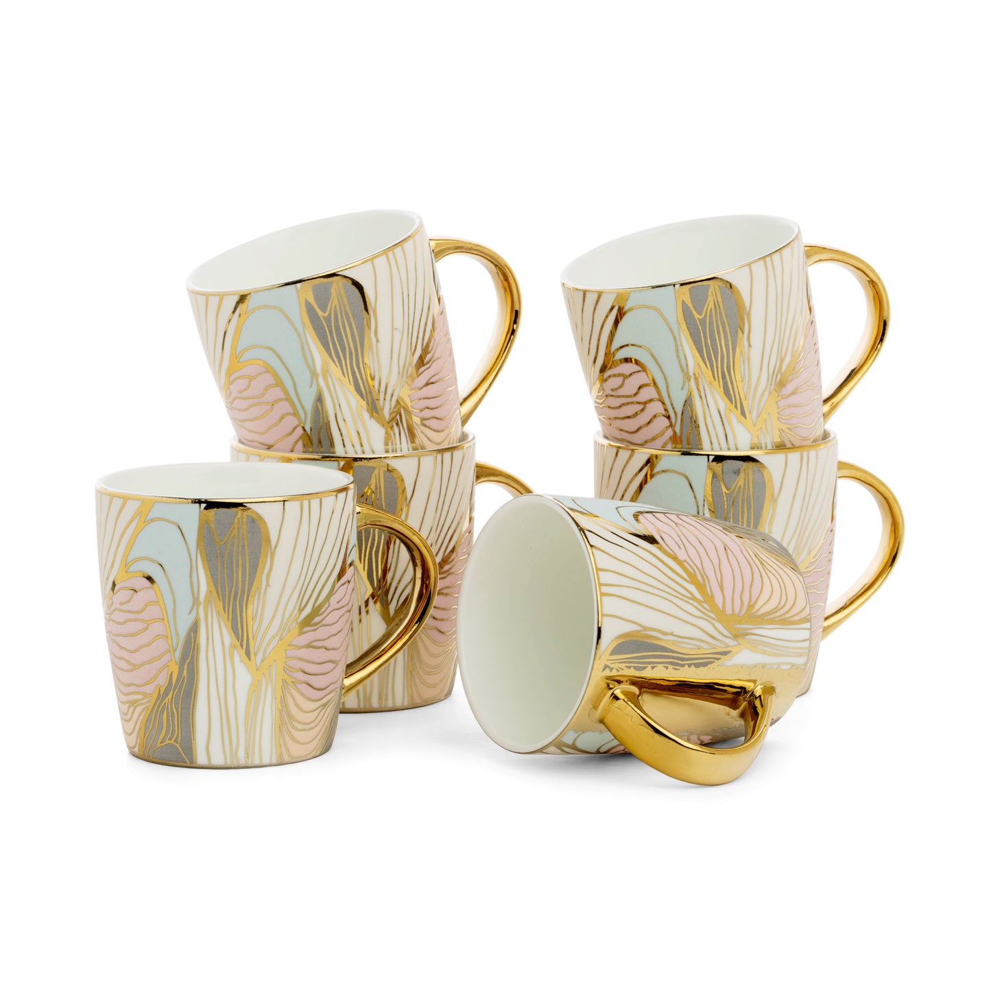 Clay Craft Rana Ebony Coffee & Tea Mugs Set of 6 (E606)