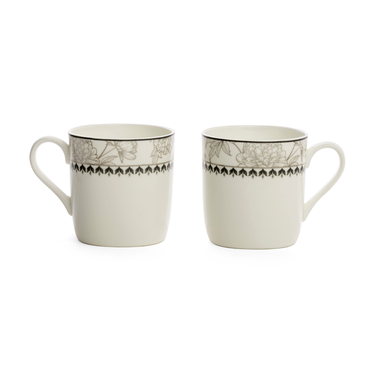 Clay Craft Asian Super Floral Coffee & Tea Mugs, Set of 6 (S304)